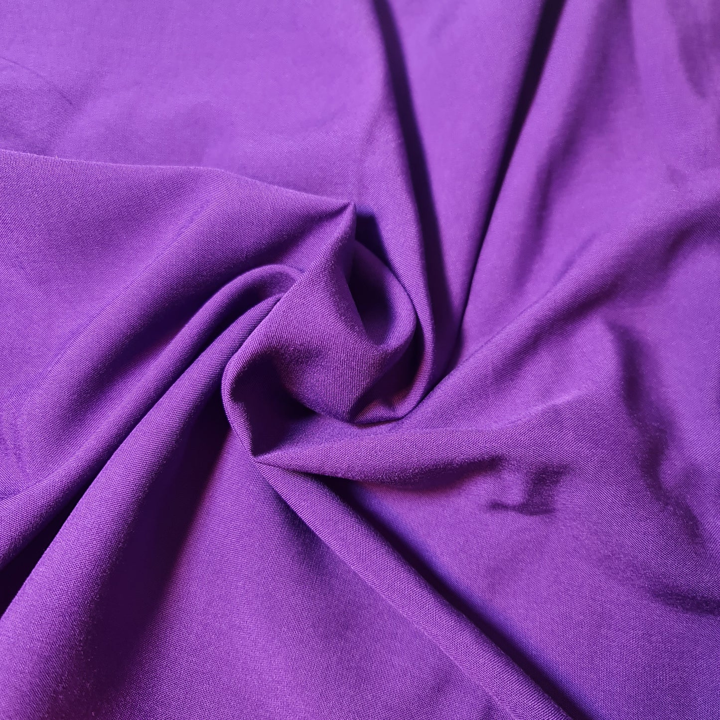 CADBURY PURPLE PLAIN VISCOSE CHALLIS FABRIC SOFT NON STRETCH DRESS CRAFT MATERIAL 58" BY METER