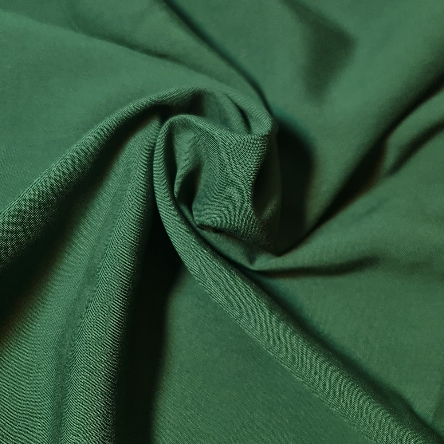 BOTTLE GREEN PLAIN VISCOSE CHALLIS FABRIC SOFT NON STRETCH DRESS CRAFT MATERIAL 58" BY METER