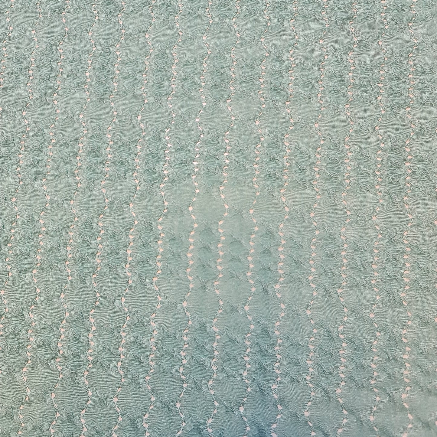 Mint Broderie Viscose Jersey Material Dress Craft Costume Fabric 58" By The Meter