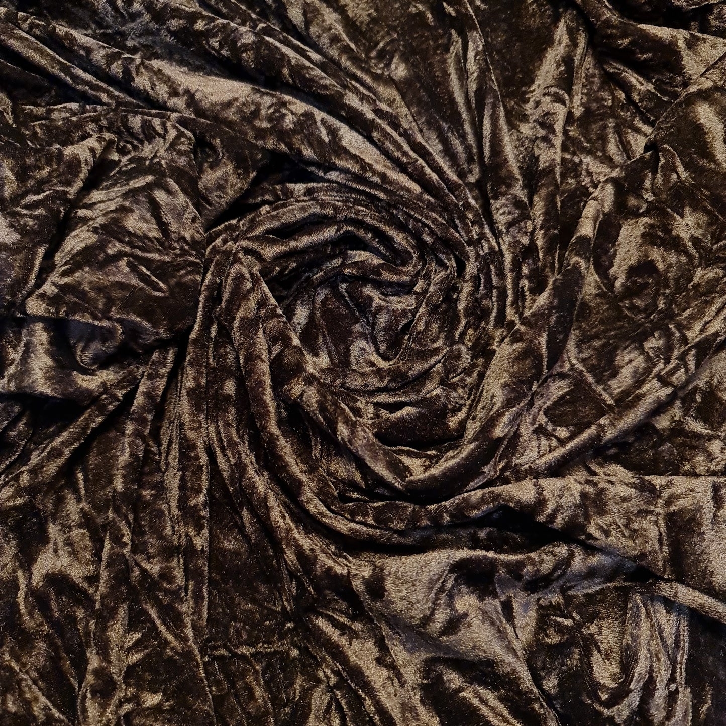 Dunkelbrauner Premium Pannesamt Stoff Stretch Velours 58" / 150cm breit pro Meter