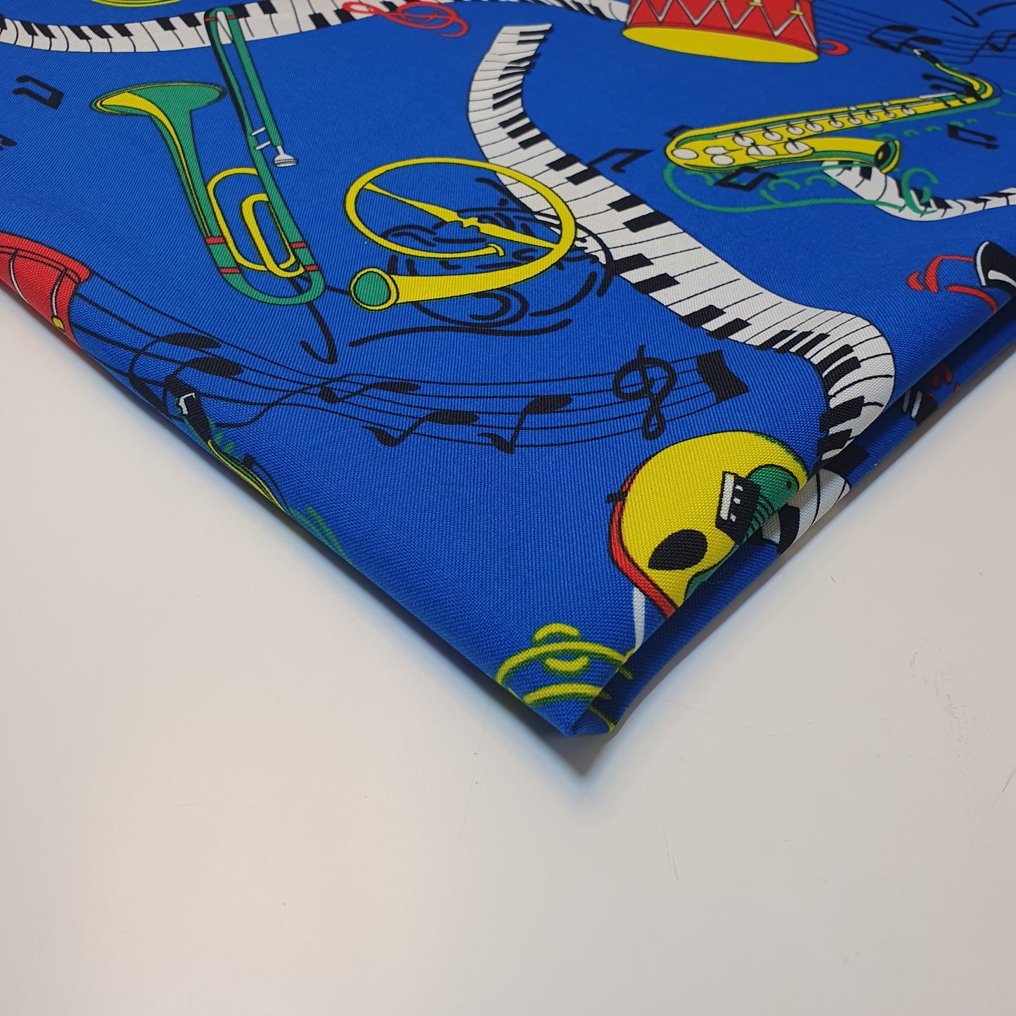 Blue Musical Print Polyester Material Quilting Dress Decor Costume Fabric 58" By The Meter