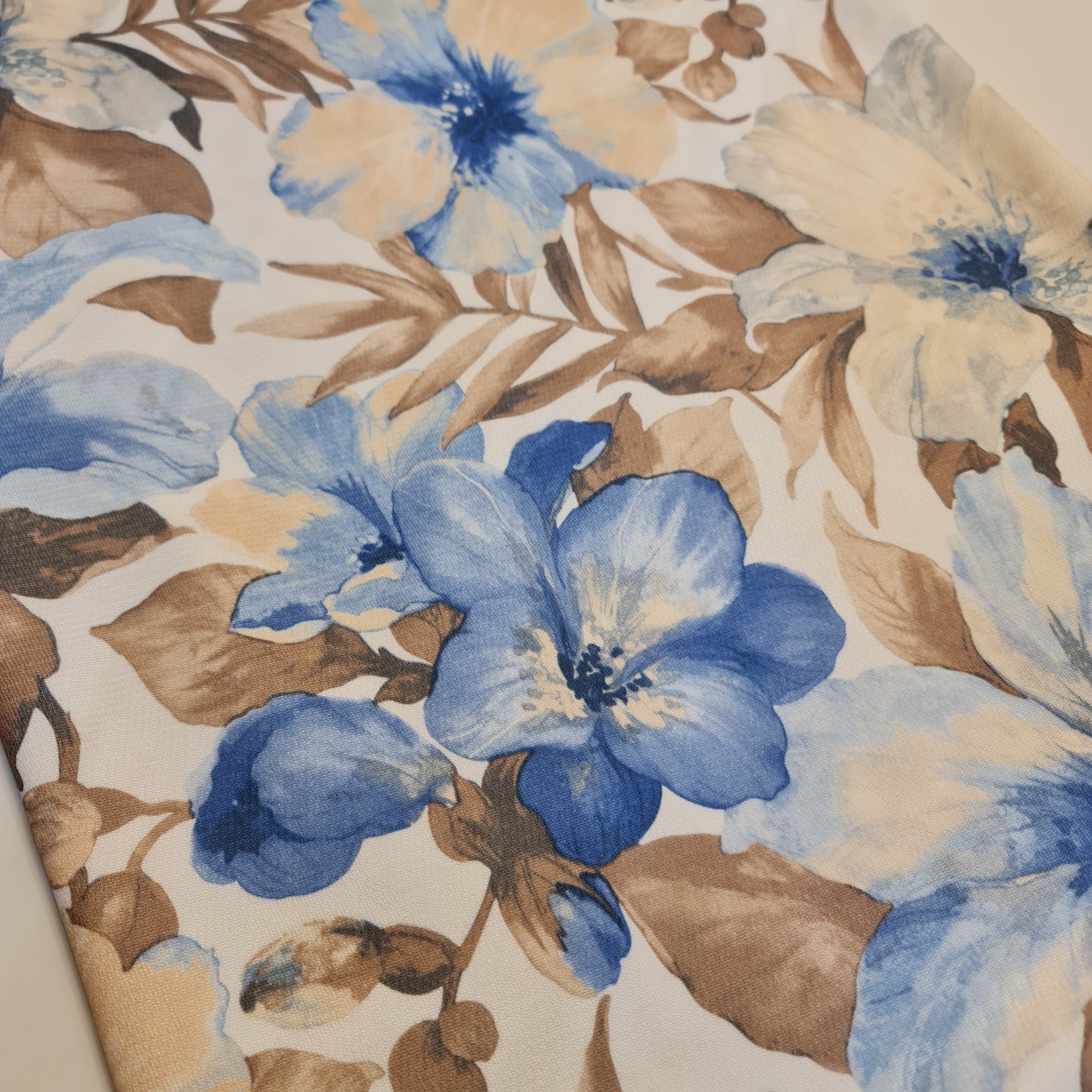 Ivory Floral Viscose Dead Stock Jersey Stretch Fabric Dress Craft Costume Material 58" By Meter (Copy) (Copy)