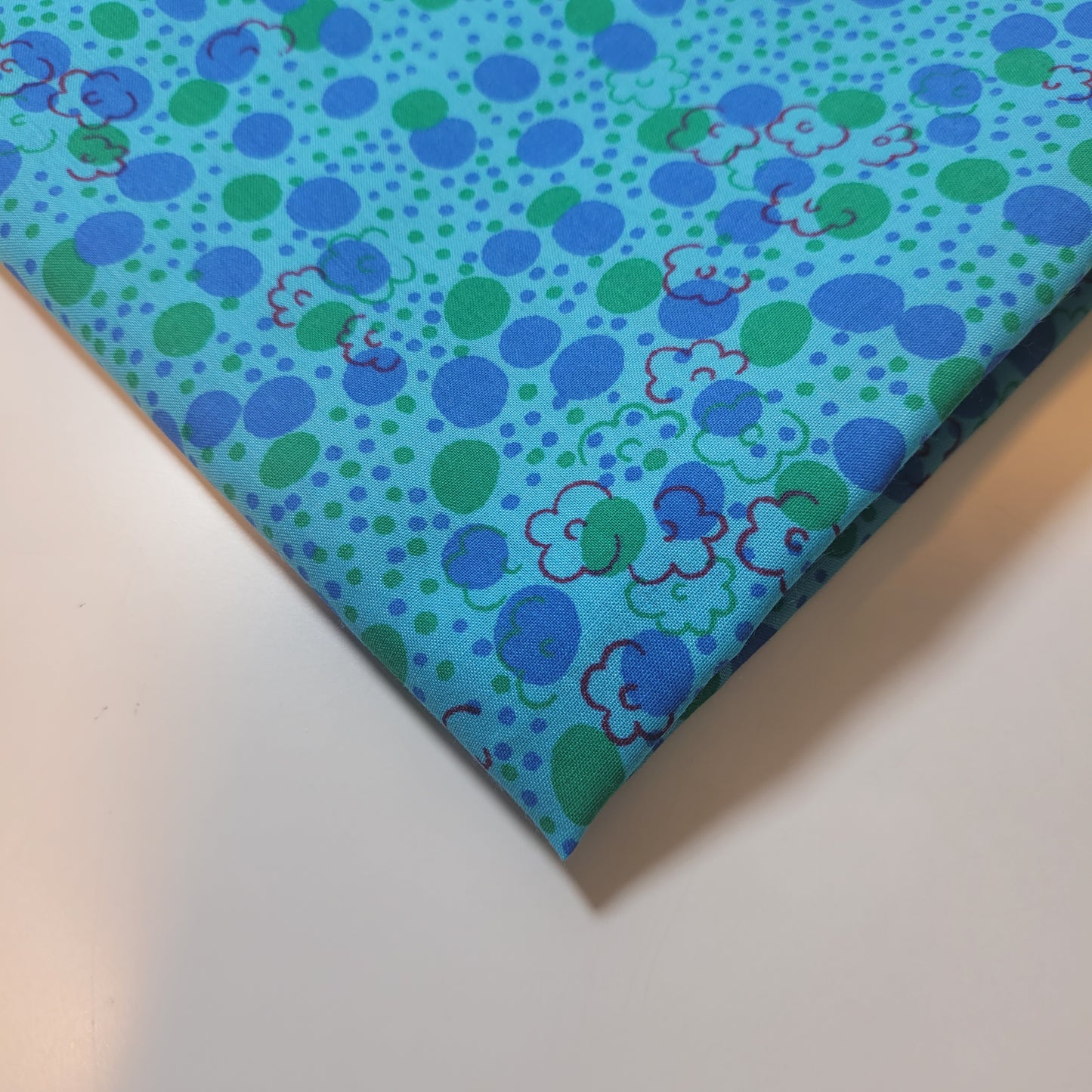 Blue Floral 100% Cotton Vintage Material Novelty Floral Dress Craft Quilting Fabric 44" By The Meter