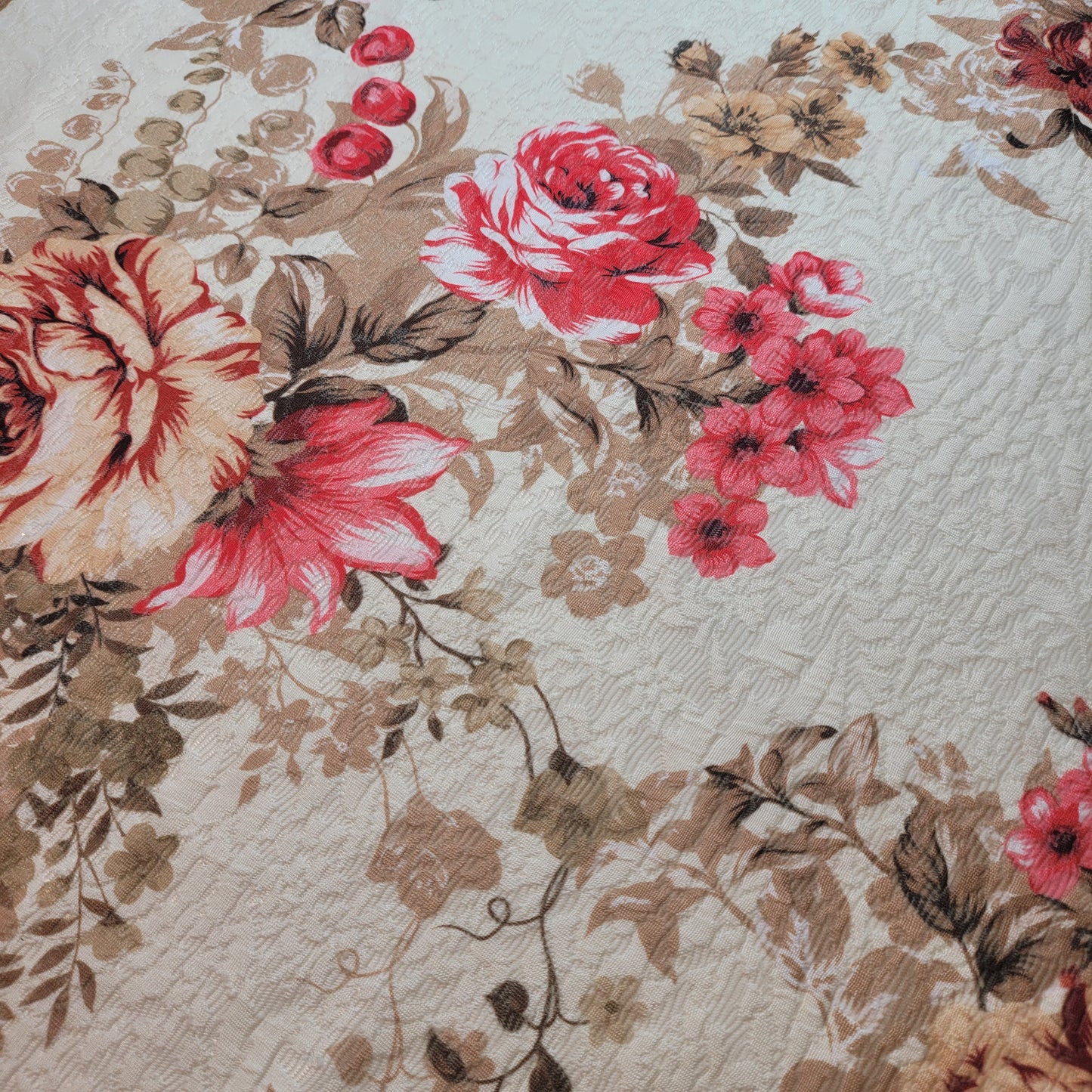 Elegant Floral Jacquard Jersey Fabric – Textured Knit – 58" Wide (Sold by the Meter)