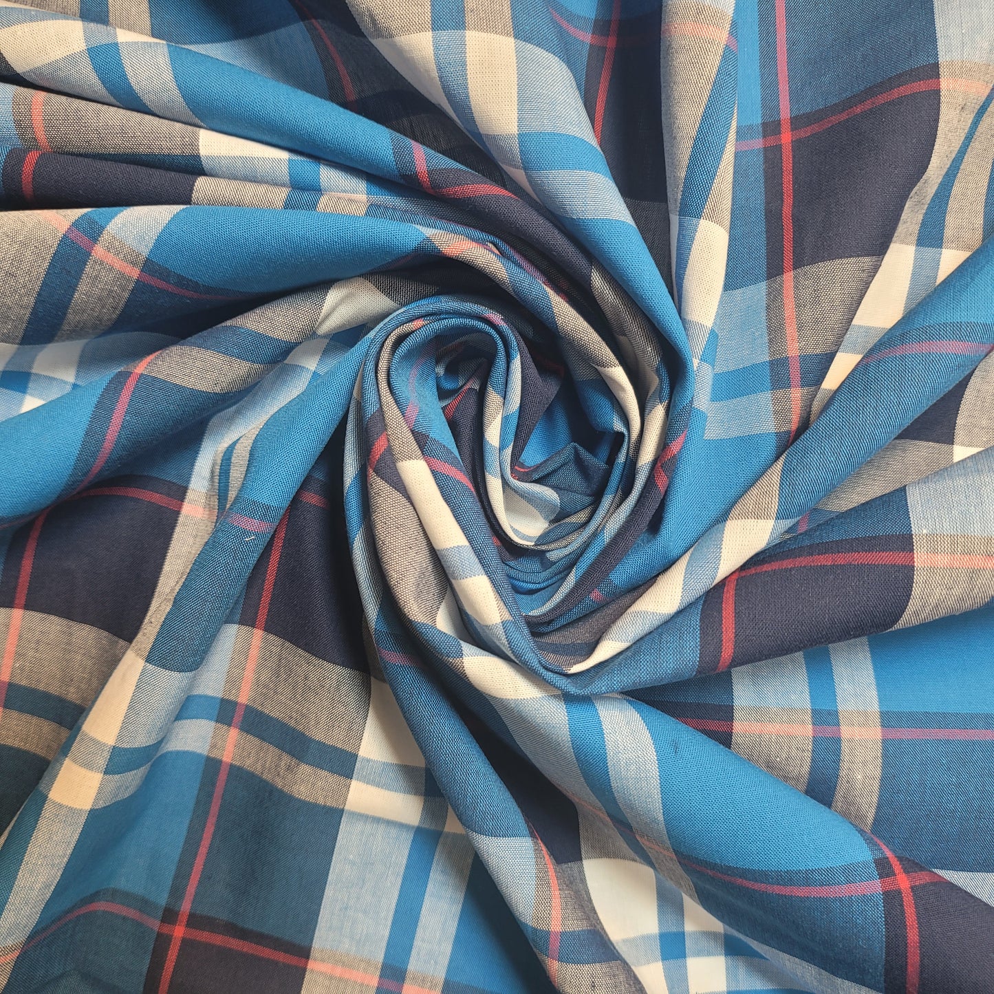 Royal Navy Tartan Check Plaid Viscose Fabric 58" Wide – By the Meter, Dress, Craft & Costume Material