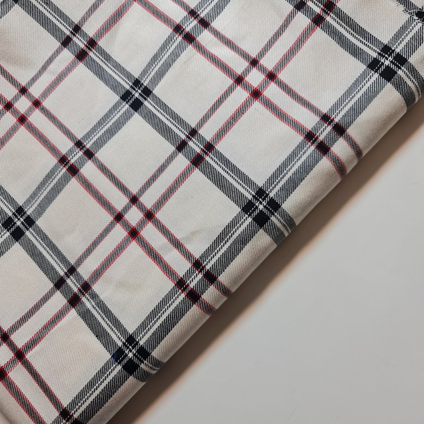 Stewart Black Tartan Check Plaid Viscose Fabric 58" Wide – By the Meter, Dress, Craft & Costume Material