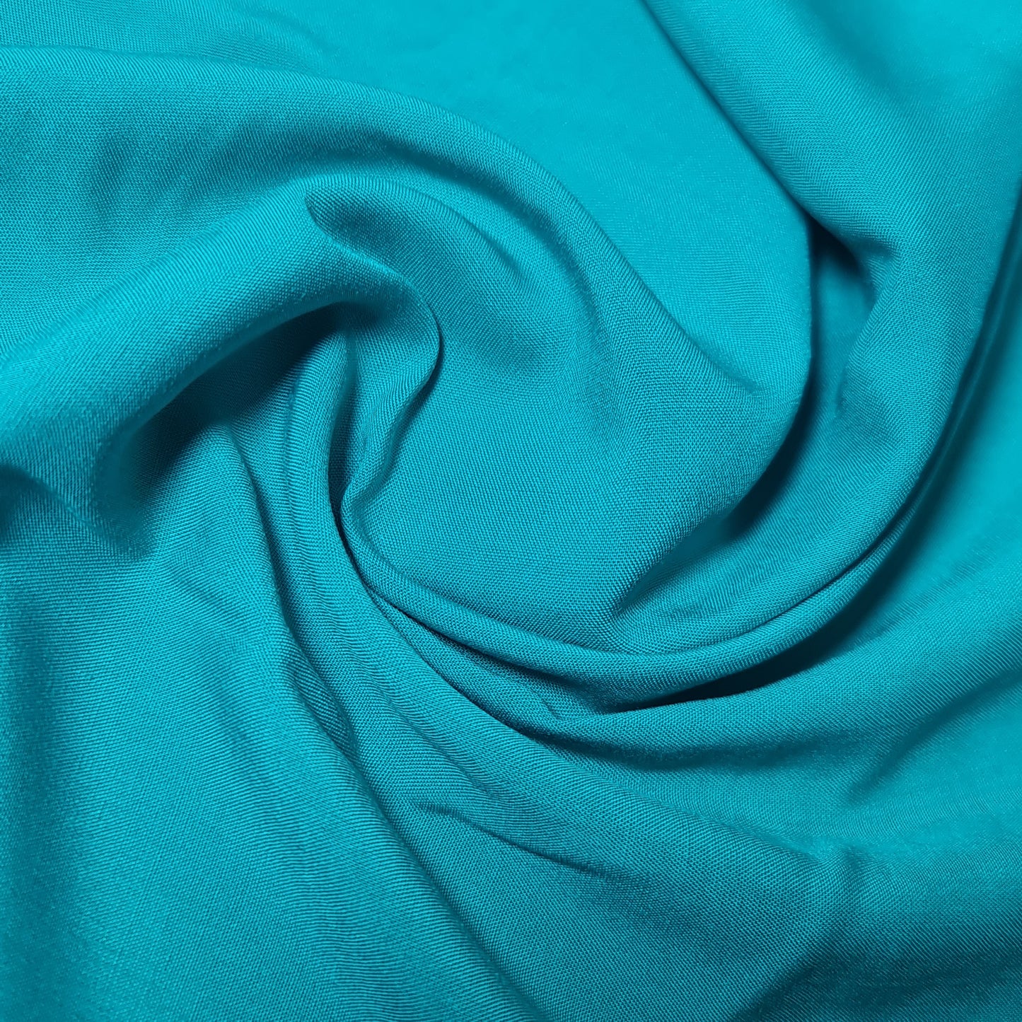 AQUA PLAIN VISCOSE CHALLIS FABRIC SOFT NON STRETCH DRESS CRAFT MATERIAL 58" BY METER