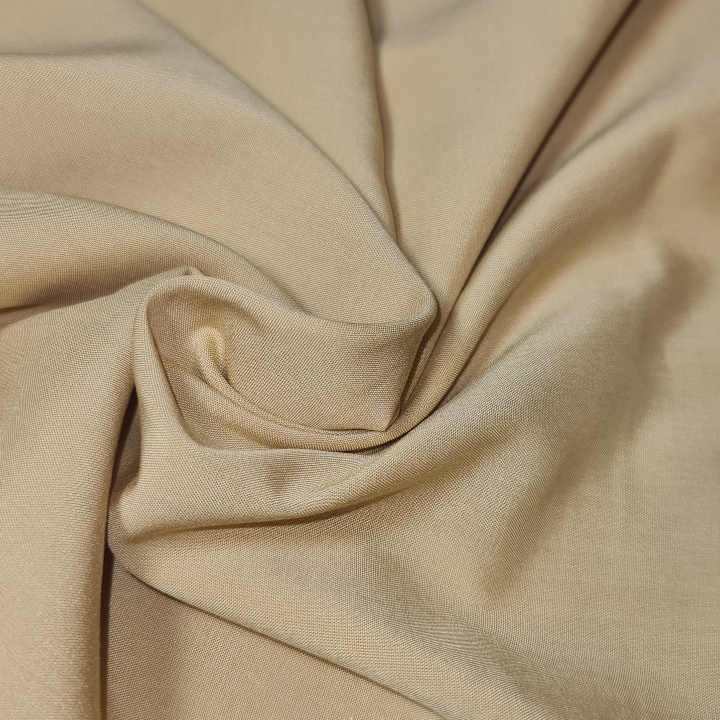 BEIGE GOLD PLAIN VISCOSE CHALLIS FABRIC SOFT NON STRETCH DRESS CRAFT MATERIAL 58" BY METER