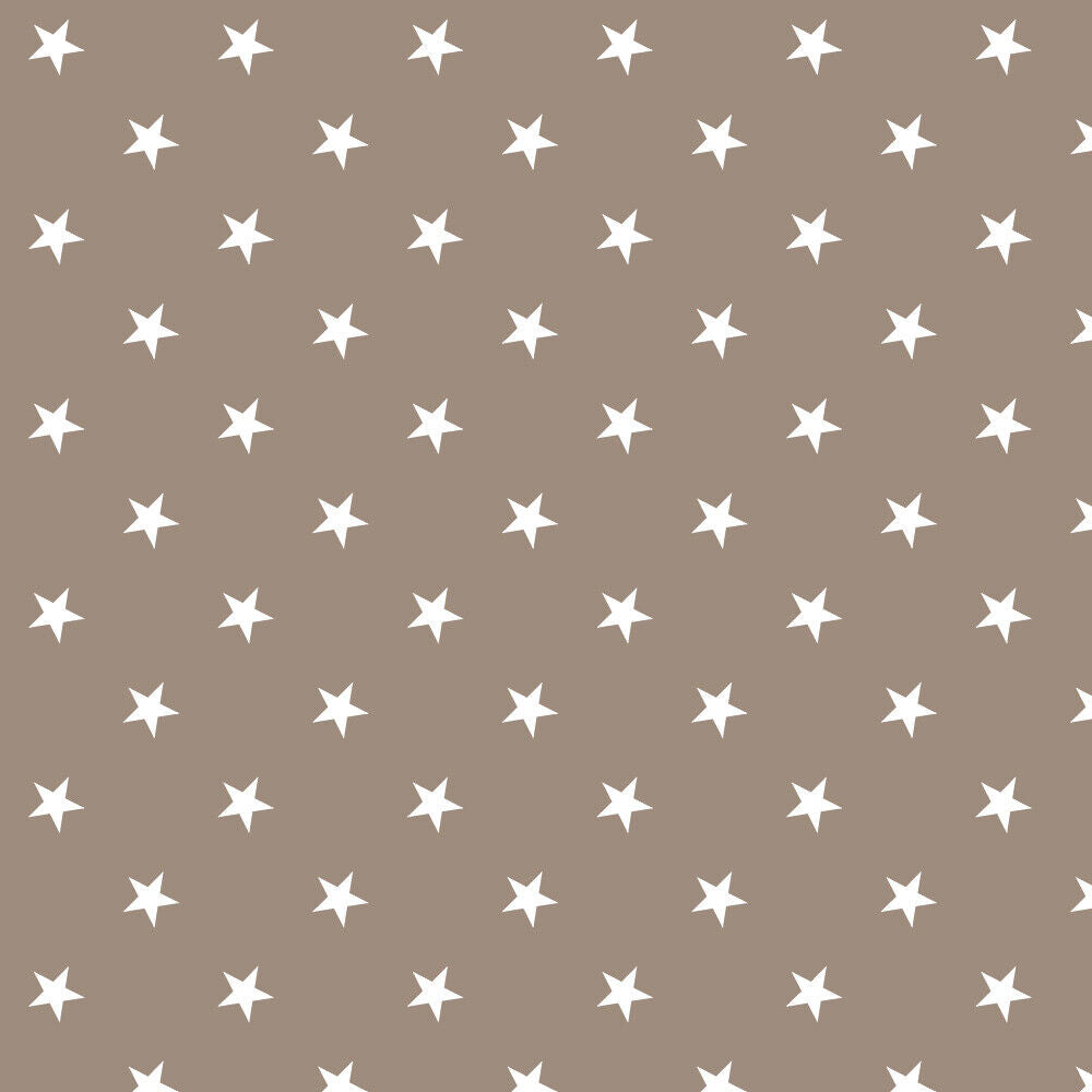 Beige Stars Dot PVC Vinyl Tablecloth Fabric – 58" Wide, Waterproof, Easy-Clean Party / Event Material By The Meter