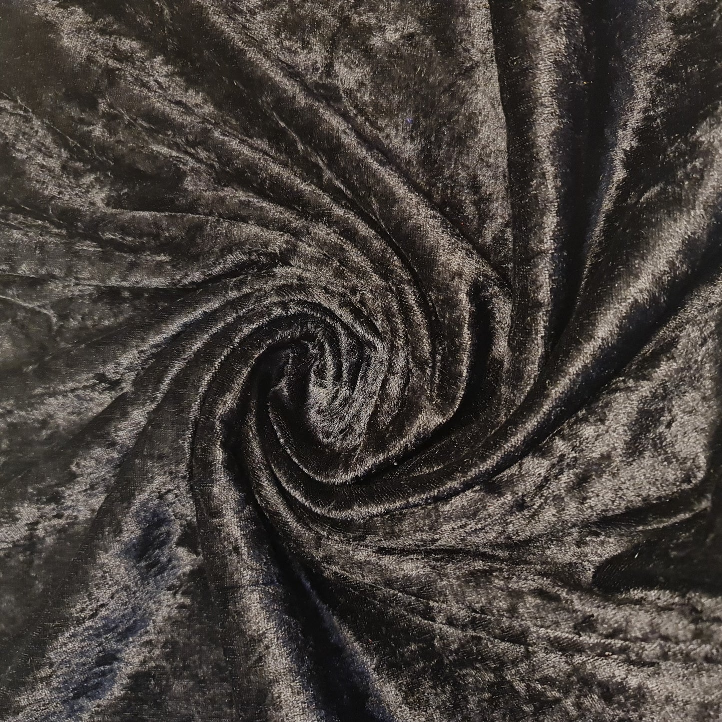 Black Plain Crushed Velvet Fabric Material Stretch Velour 58" / 150cm wide by the Meter