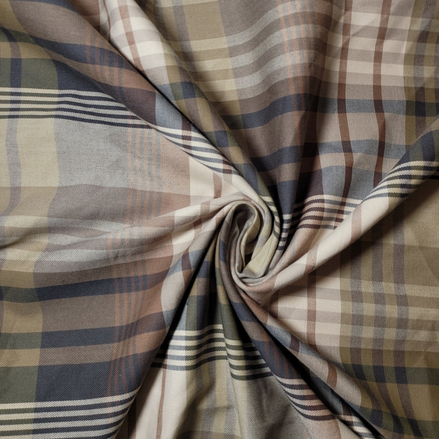 Beige Brown Tartan Check Polyester Medium Weight Material Curtain & Upholstery Fabrics – 58" Wide" Sold by Meter