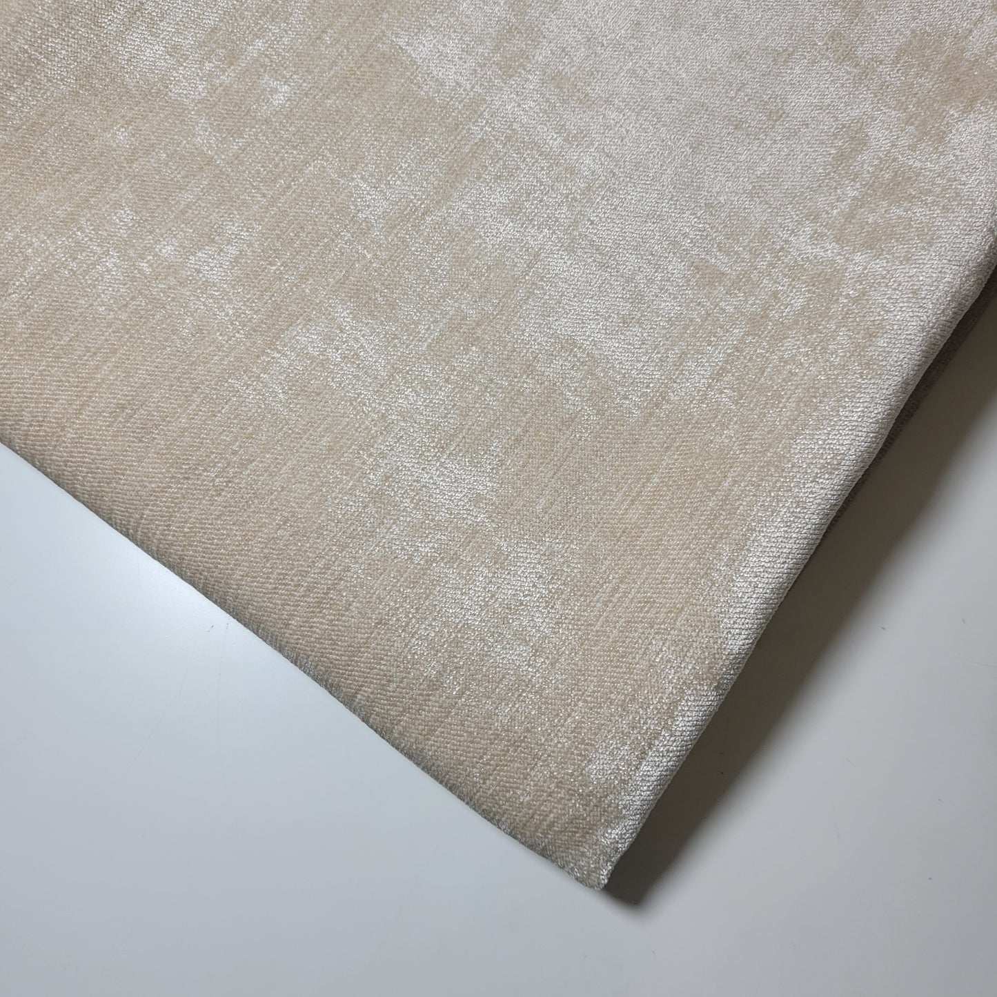 * Clearance * Geometric Stripes & Tartan Chenille Tapestry-Inspired Medium to Heavyweight Curtain & Upholstery Fabrics – 58" Wide", Sold by the Meter (Beige Chenille Velvet)