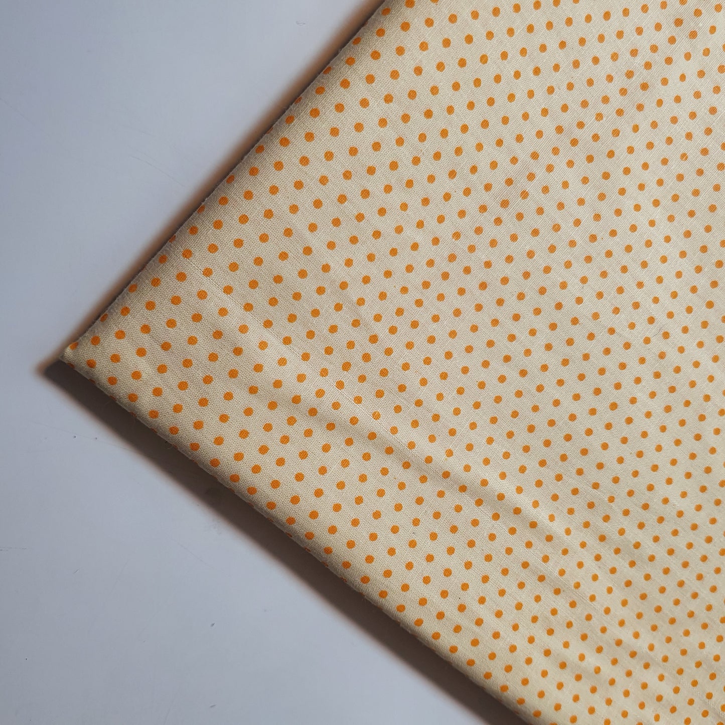 Beige Yellow Pea Pin Spot Polka 100% Cotton Lawn Fabric Craft Quilting Patchwork Material Meter 44"