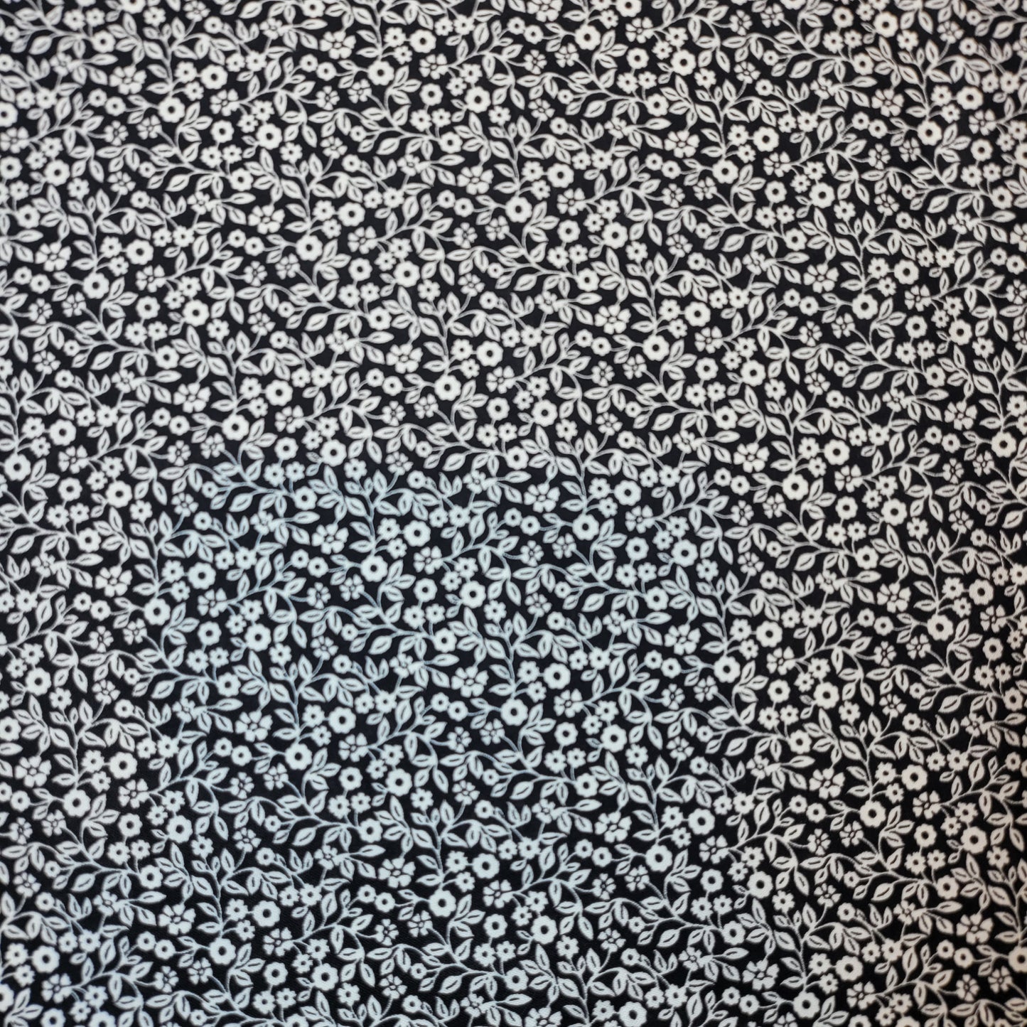 Black Ditsy Floral Soft 100% Cotton Floral Fabric for Kids’ Sewing and Quilting – 44" Wide, Perfect for Dresses and Crafts
