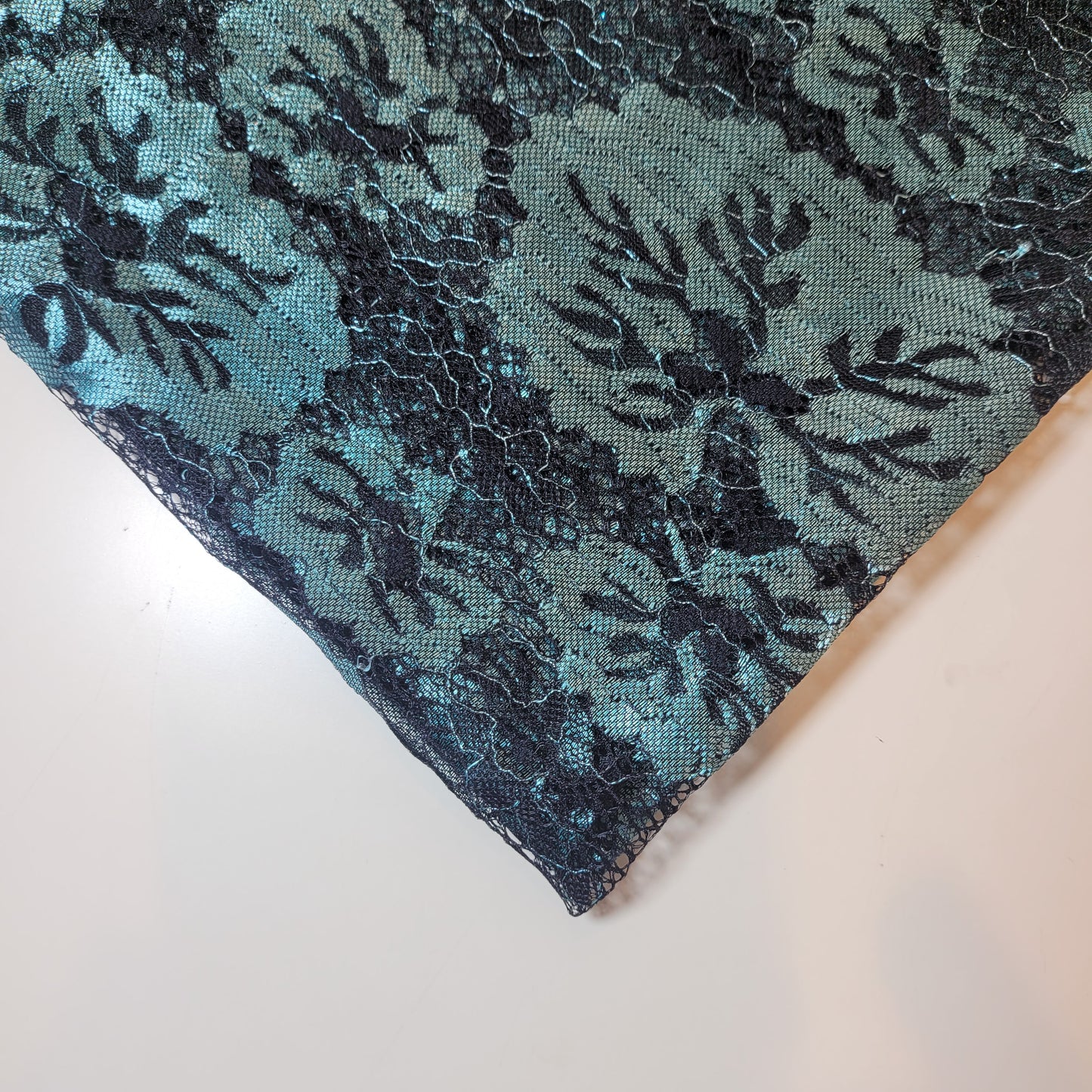 Black Jade Budget Floral Lace Fabric Designer Dress Craft Material 58" By Meter