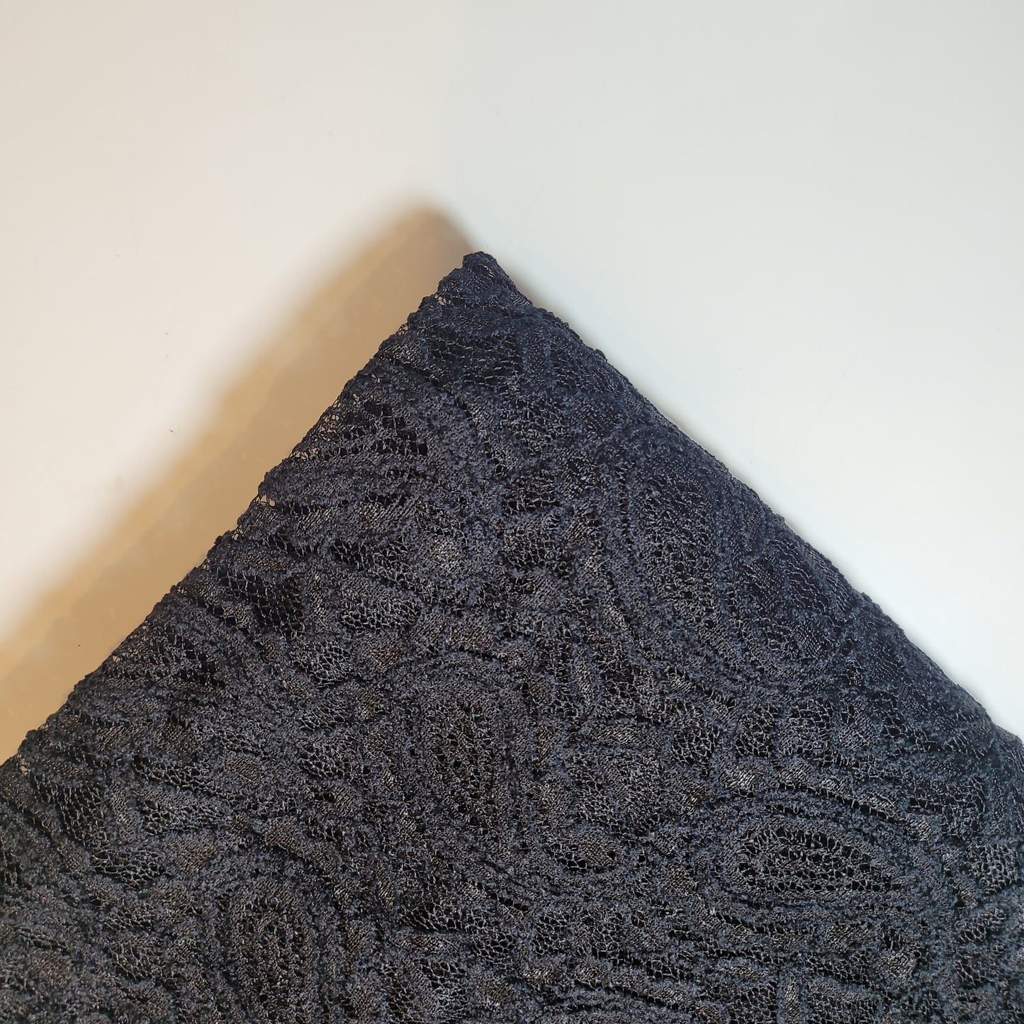 Black Paisley Polka Floral Stretch Floral Bridal Lace Fabric Polyester Mesh Elastane Blend Dress Material 58" By The Meter