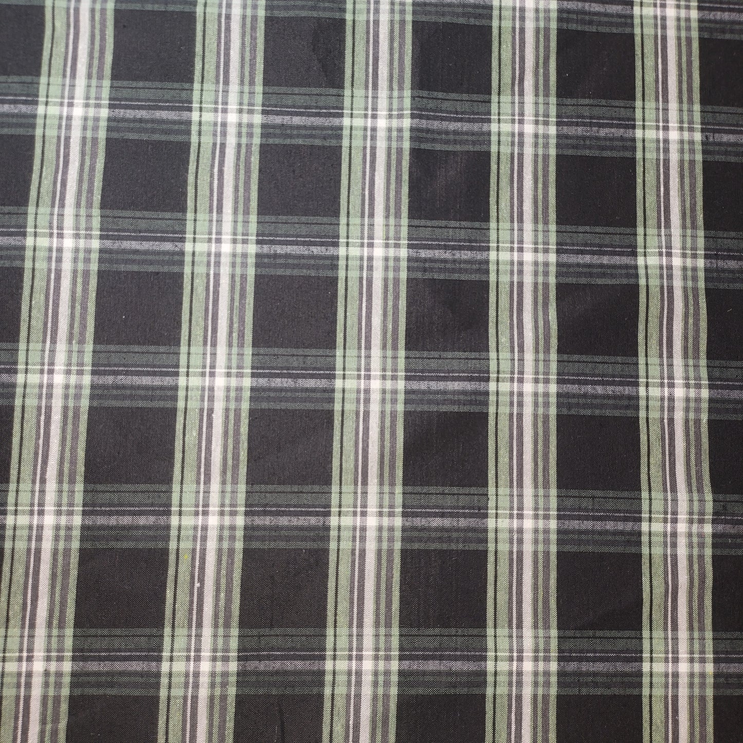Schwarzer Salbei, 100 % Baumwolle, Tartan, Karomuster, gestreift, Kleiderstoff, Bastel- und Quiltmaterial, 147,3 cm, Meterware