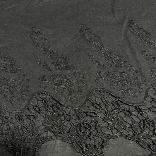 Cotton Floral Embroidery Fabric Lace Broderie Anglaise Dress Craft Material 44" By the Meter