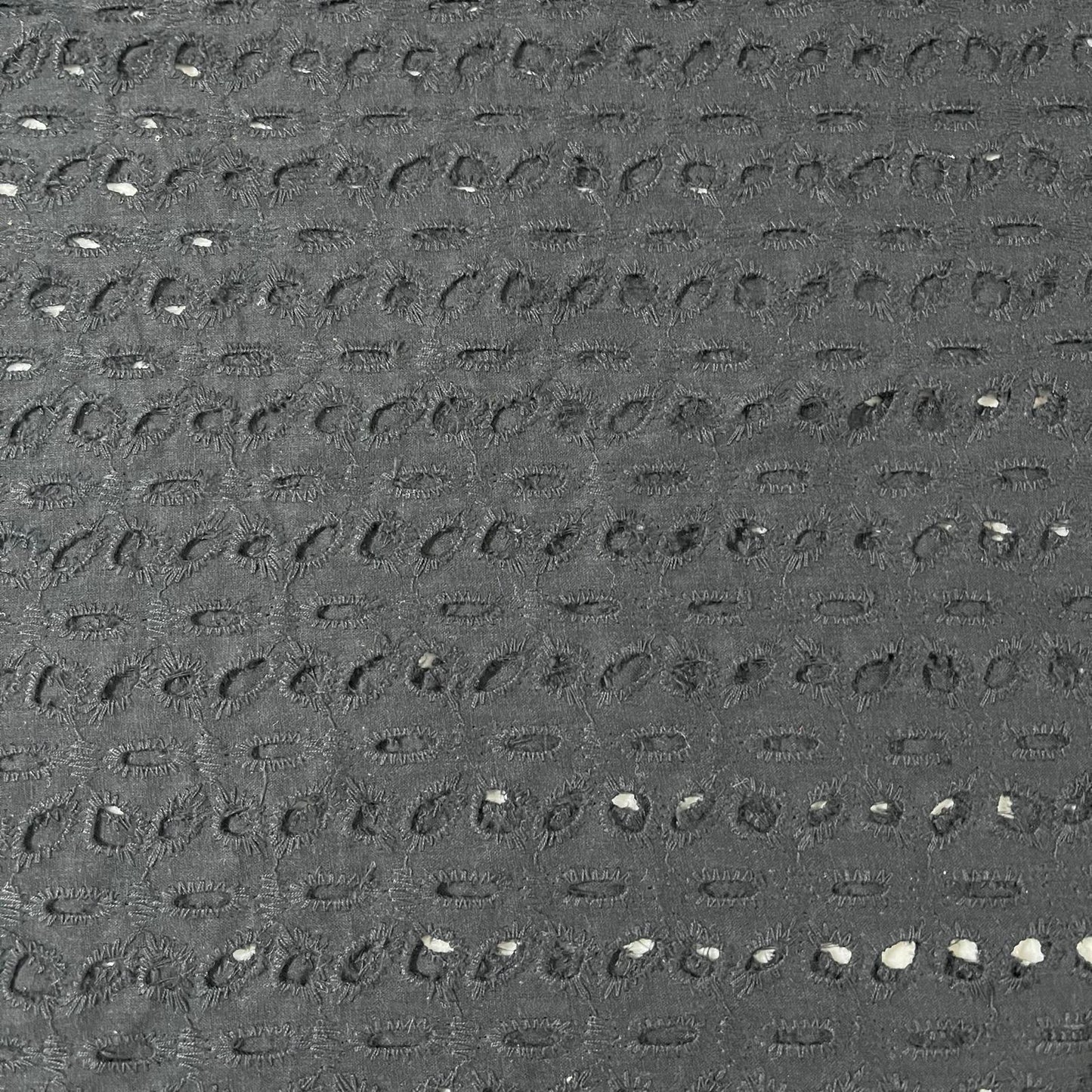 Black Cotton Broderie Anglaise Eyelet Fabric Dress Craft Costume Material 44" By The Meter