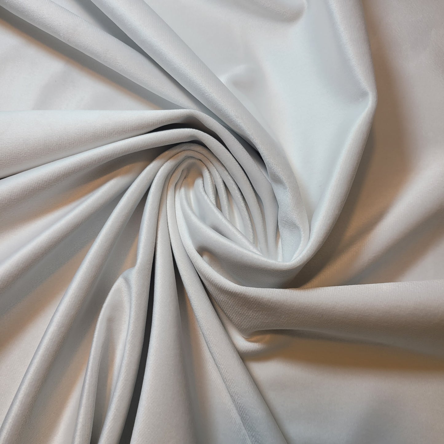 Bright White Plush Plain Velvet Fabric 58” Wide – Upholstery, Curtains & Cushions | By the Meter | I Need Fabrics UK