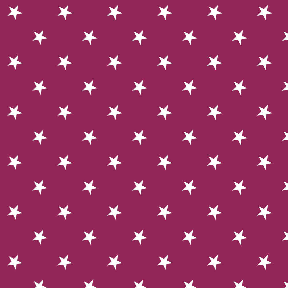 Cerise Stars Dot PVC Vinyl Tablecloth Fabric – 58" Wide, Waterproof, Easy-Clean Party / Event Material By The Meter