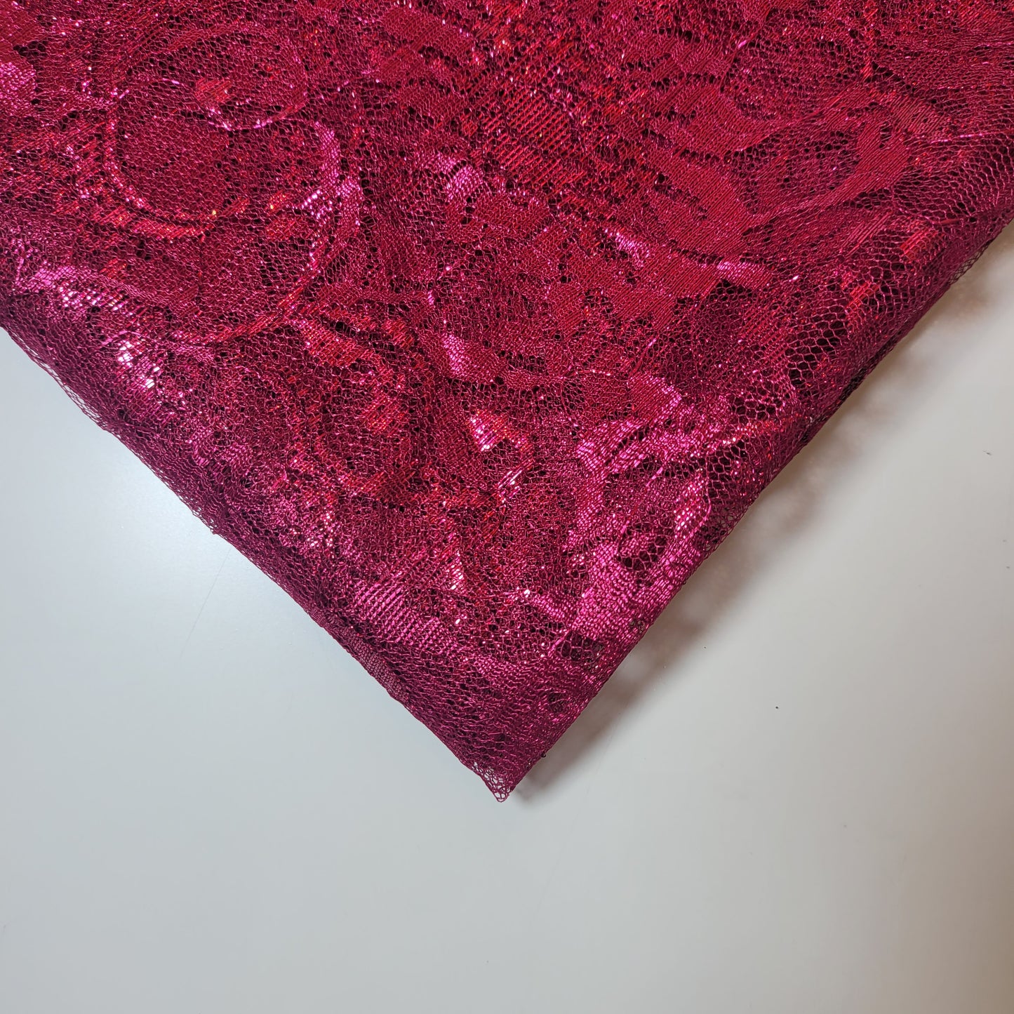 Cerise Pink Budget Floral Lace Fabric Designer Dress Craft Material 58" By Meter