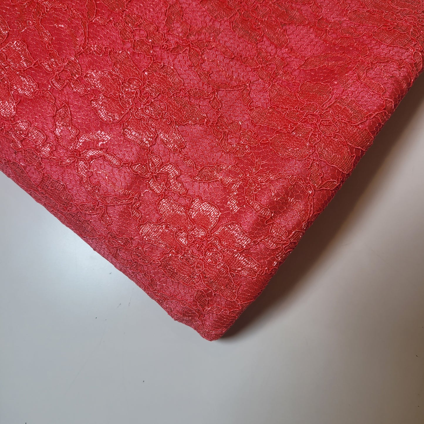 Coral Corded Lace Fabric Satin Bonded Designer Dress Craft Material 58" By the Meter (Copy)