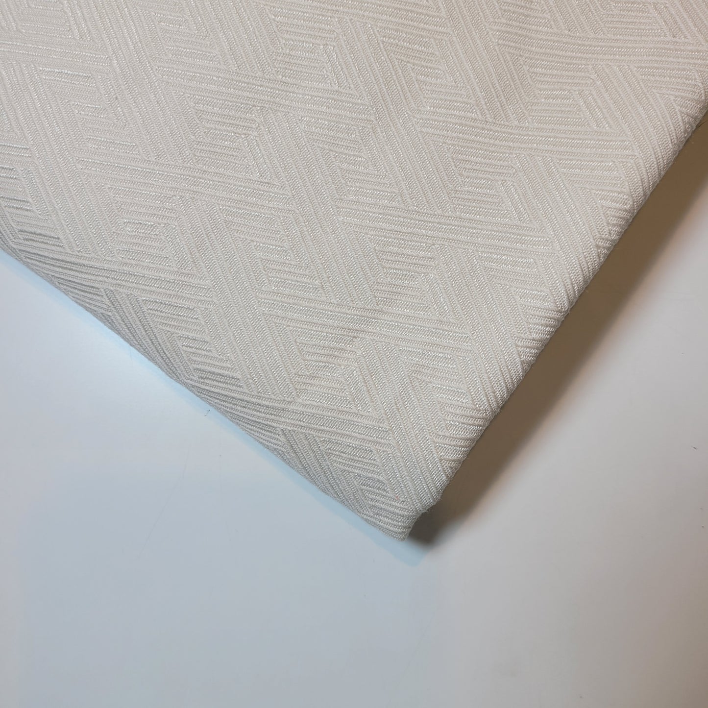 Cream Cross Hatch Jacquard Fabric Medium Weight Curtain Soft Furnishing Fabric 58" By Meter