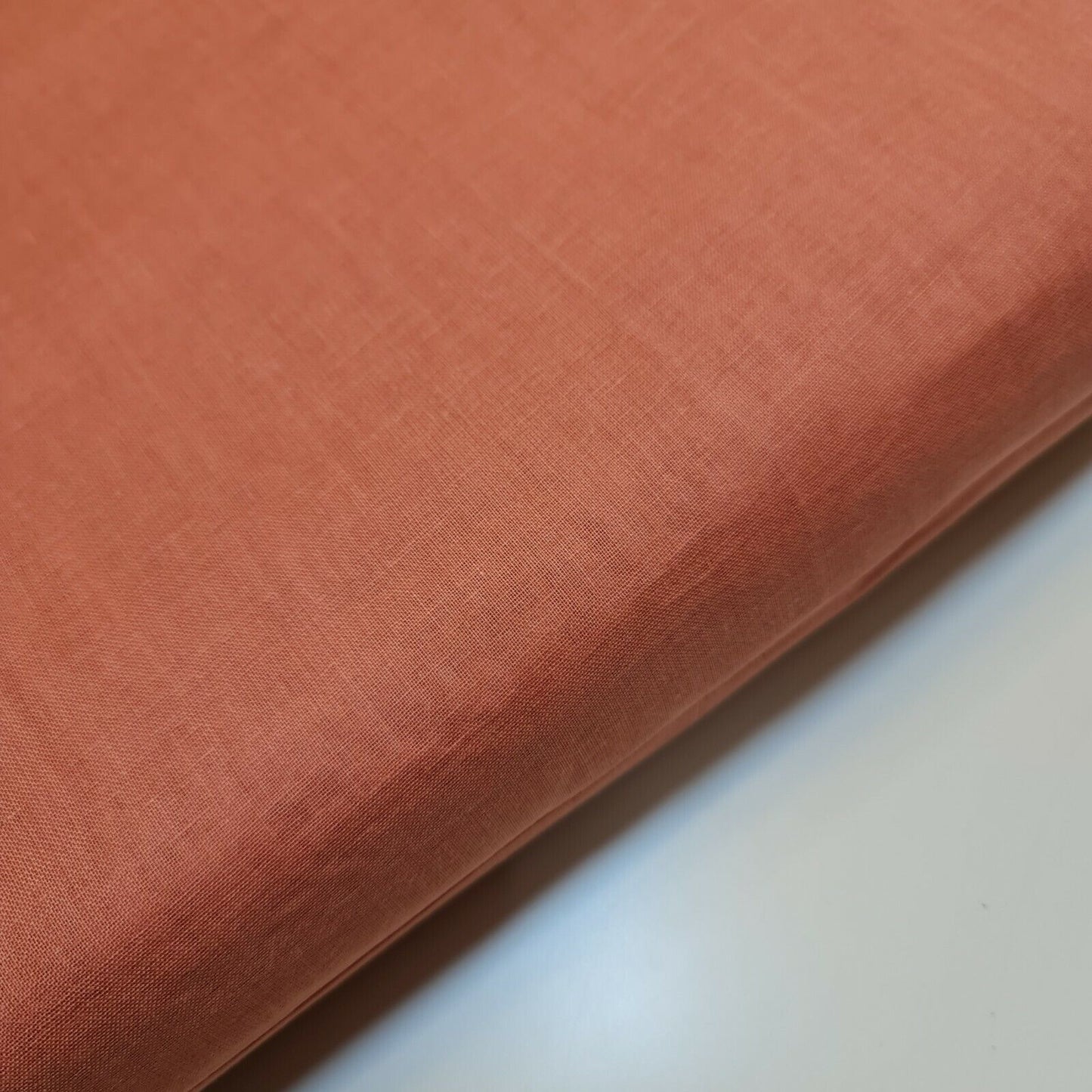 Dark Peach 100% Cotton Muslin Fabric Sheer Gauze Plain Weave 44” Wide Dress Lining, Crafts Costume Material By The Meter