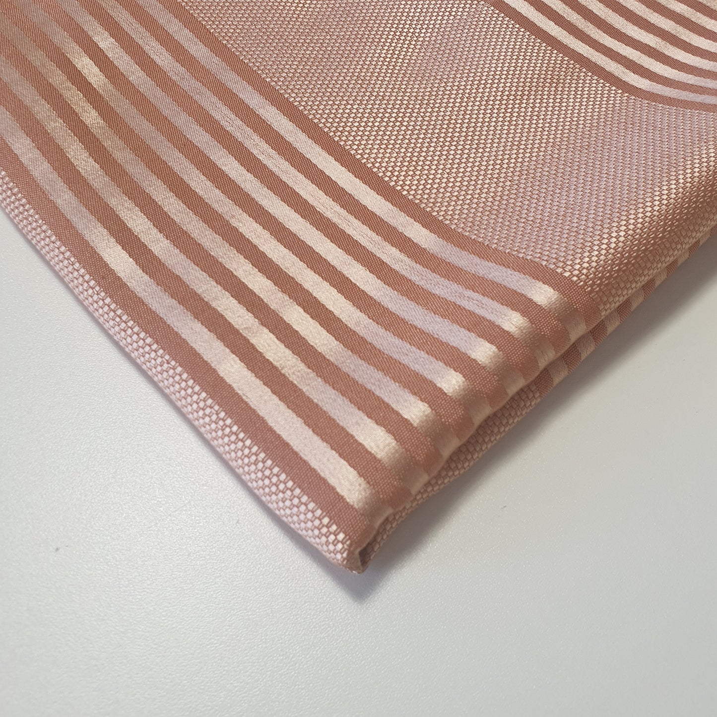 Dusky Pink Stripe Fabric Medium Weight Curtain Soft Furnishing Fabric 58" By Meter