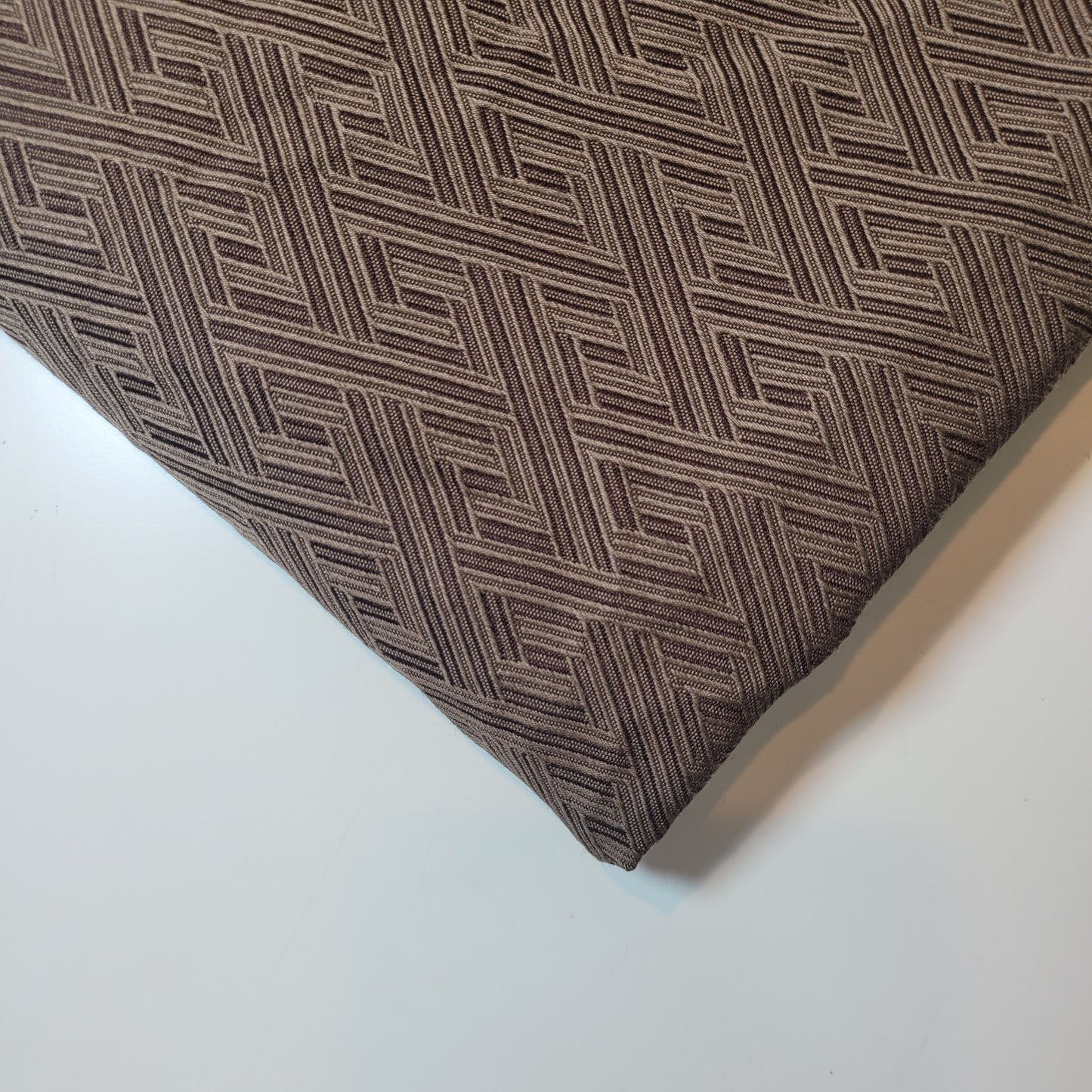 Dark Brown Cross Hatch Jacquard Fabric Medium Weight Curtain Soft Furnishing Fabric 58" By Meter