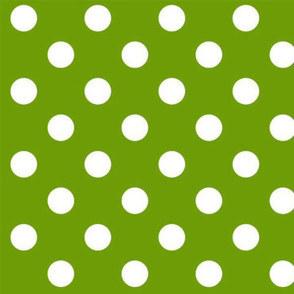 Green Polka Polka Dot PVC Vinyl Tablecloth Fabric – 58" Wide, Waterproof, Easy-Clean Party / Event Material By The Meter