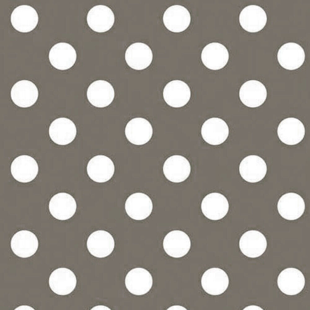 Grey Polka Polka Dot PVC Vinyl Tablecloth Fabric – 58" Wide, Waterproof, Easy-Clean Party / Event Material By The Meter