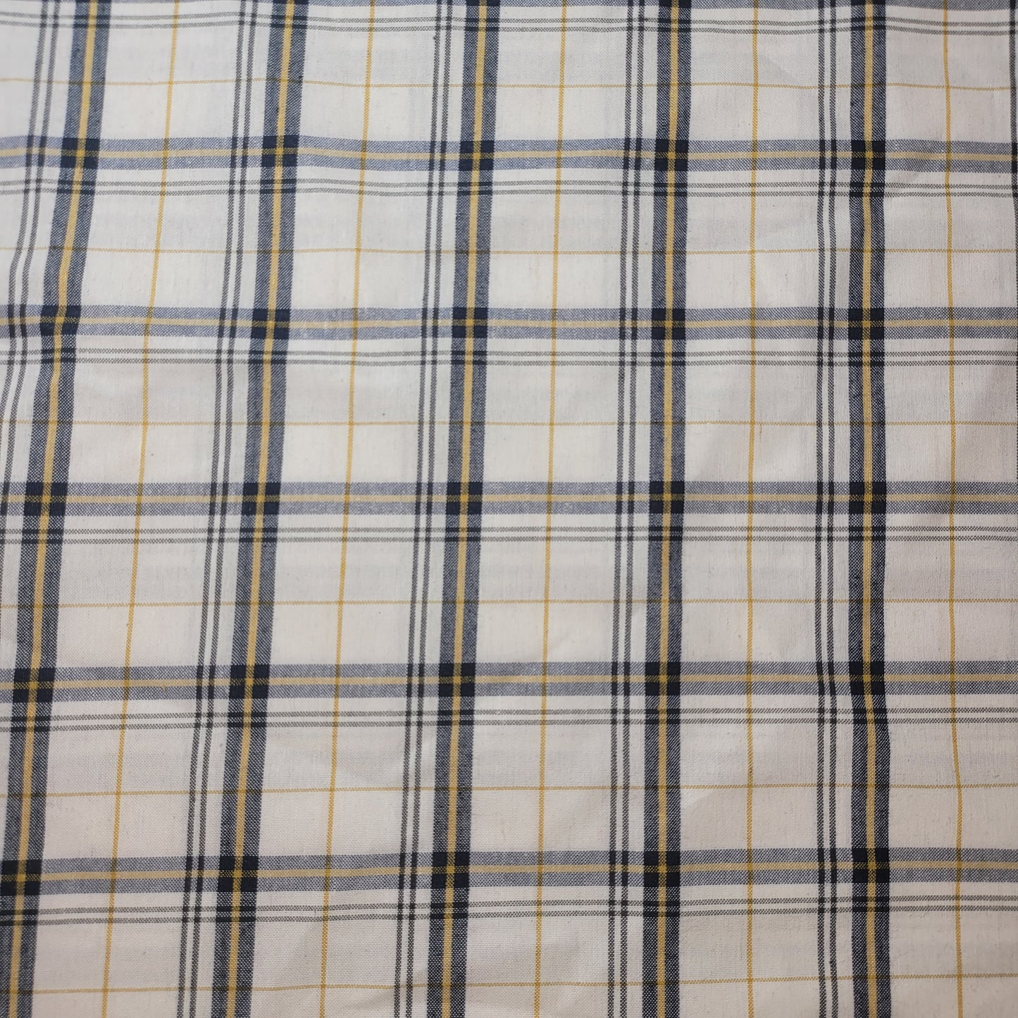 Elfenbeinfarbener Senf, 100 % Baumwolle, Tartan, Karomuster, gestreift, Kleiderstoff, Bastel- und Quiltmaterial, 147,3 cm, Meterware