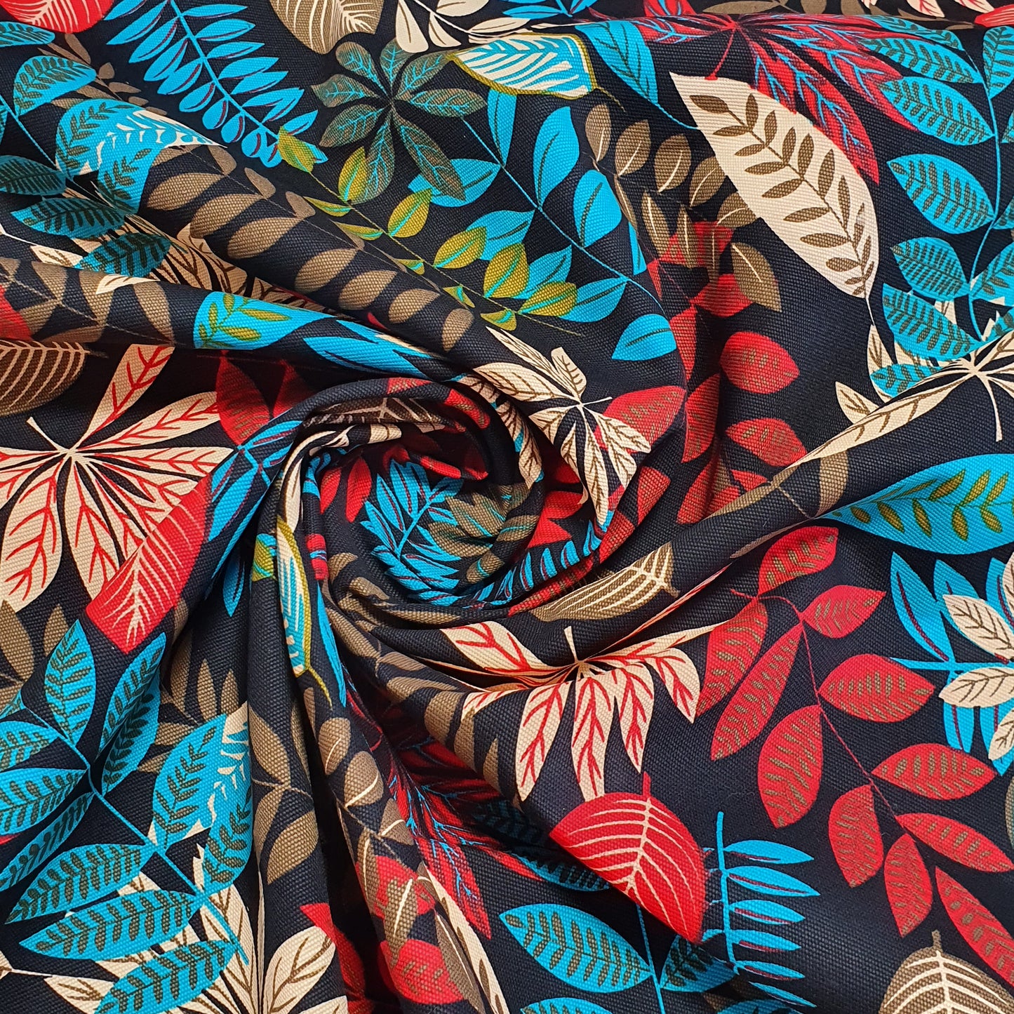 Jungle Tropical Leaves Print 100% Cotton Canvas Material Craft Costume Upholstery Fabric 58" By The Meter