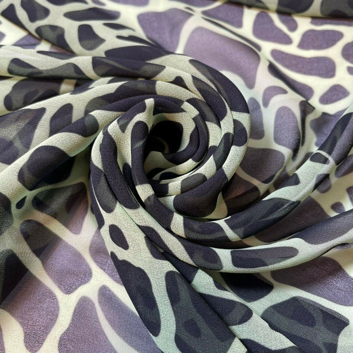 Limettengrüner Leoparden-Crêpe-Chiffon-Stoff, weicher, transparenter Kleid-Drapierungsstoff, 111,8 cm, Meterware