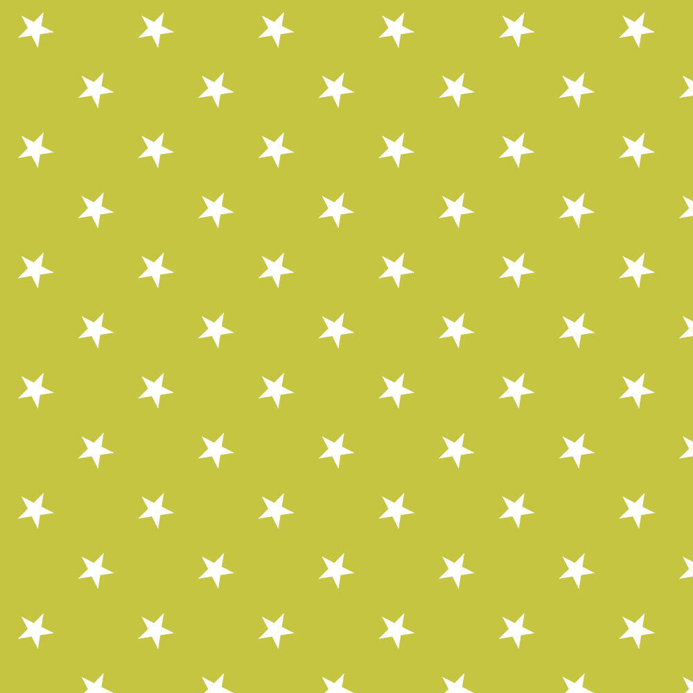 Lime Stars Dot PVC Vinyl Tablecloth Fabric – 58" Wide, Waterproof, Easy-Clean Party / Event Material By The Meter
