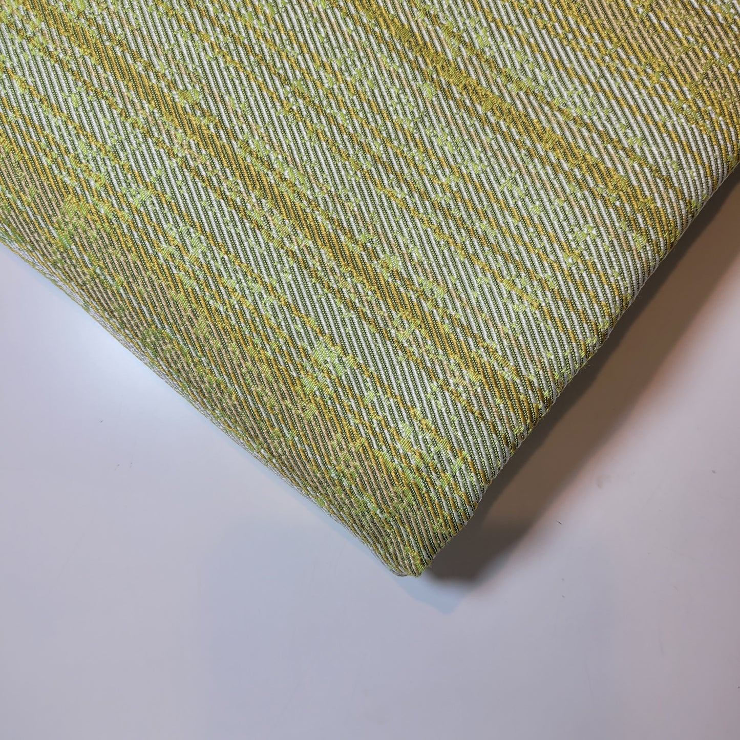 Lime Tweed Stripe Fabric Medium Weight Curtain Soft Furnishing Fabric 58" By Meter