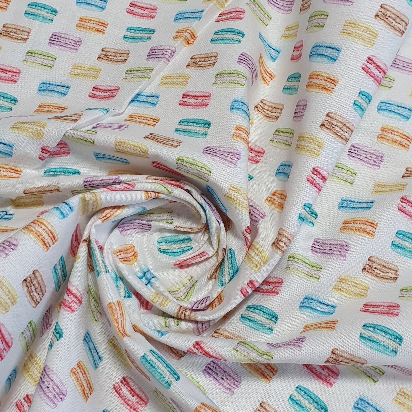 Macrons 100% Cotton fabric Sweets Fruits, Treats & Macarons 44” wide perfect for Quilting, Crafts, Kidswear