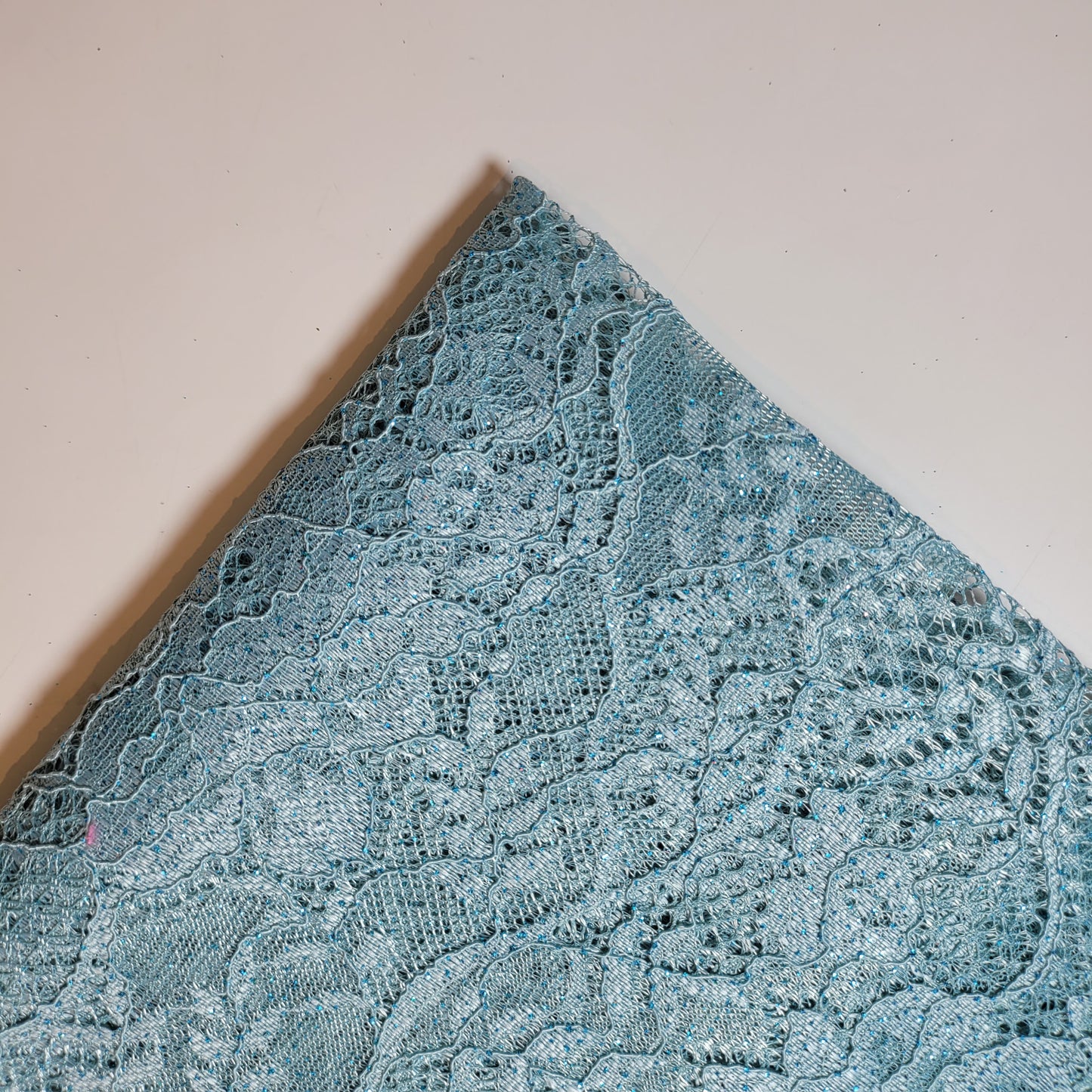 Duck Egg Blue Metallic Corded Floral Lace Fabric 58" By The Meter | Soft Eveningwear Material