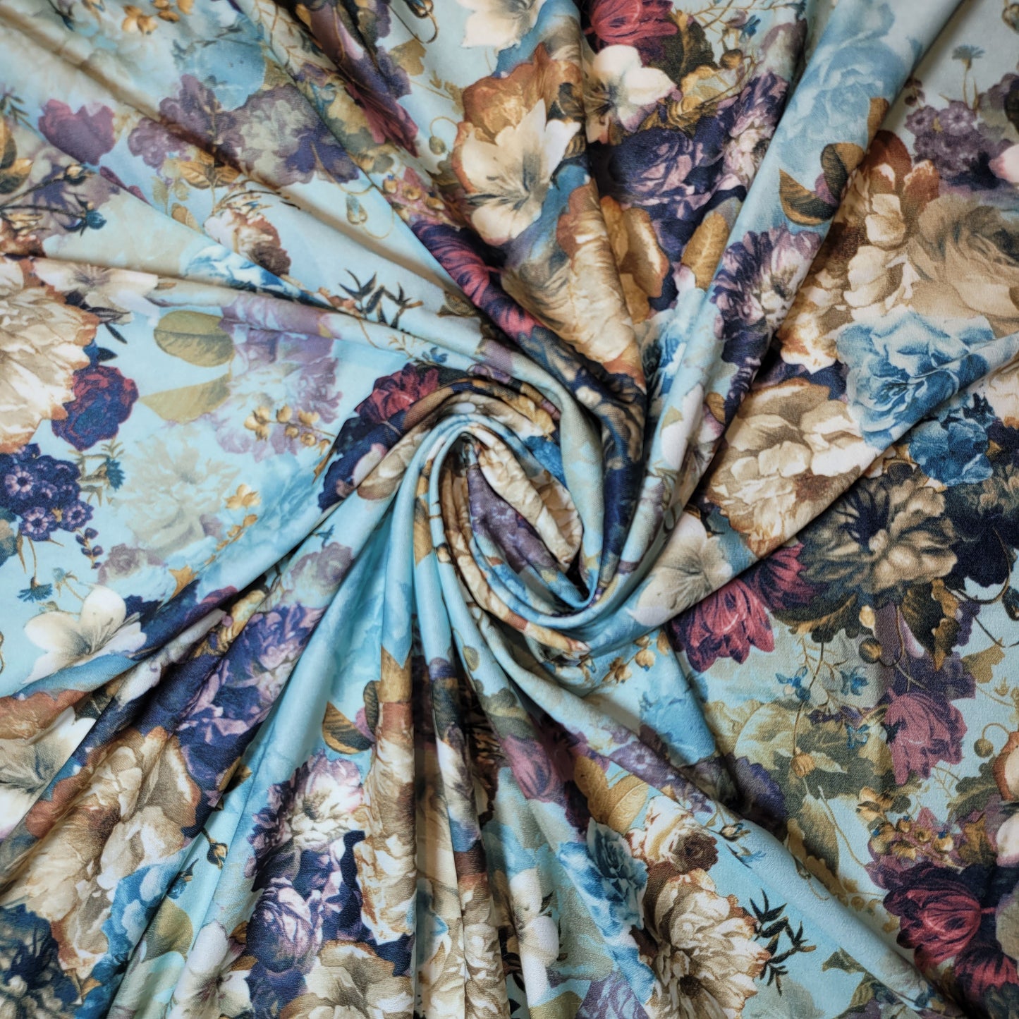 Mint Floral Jersey Dress Craft Costume Material 58" By The Meter