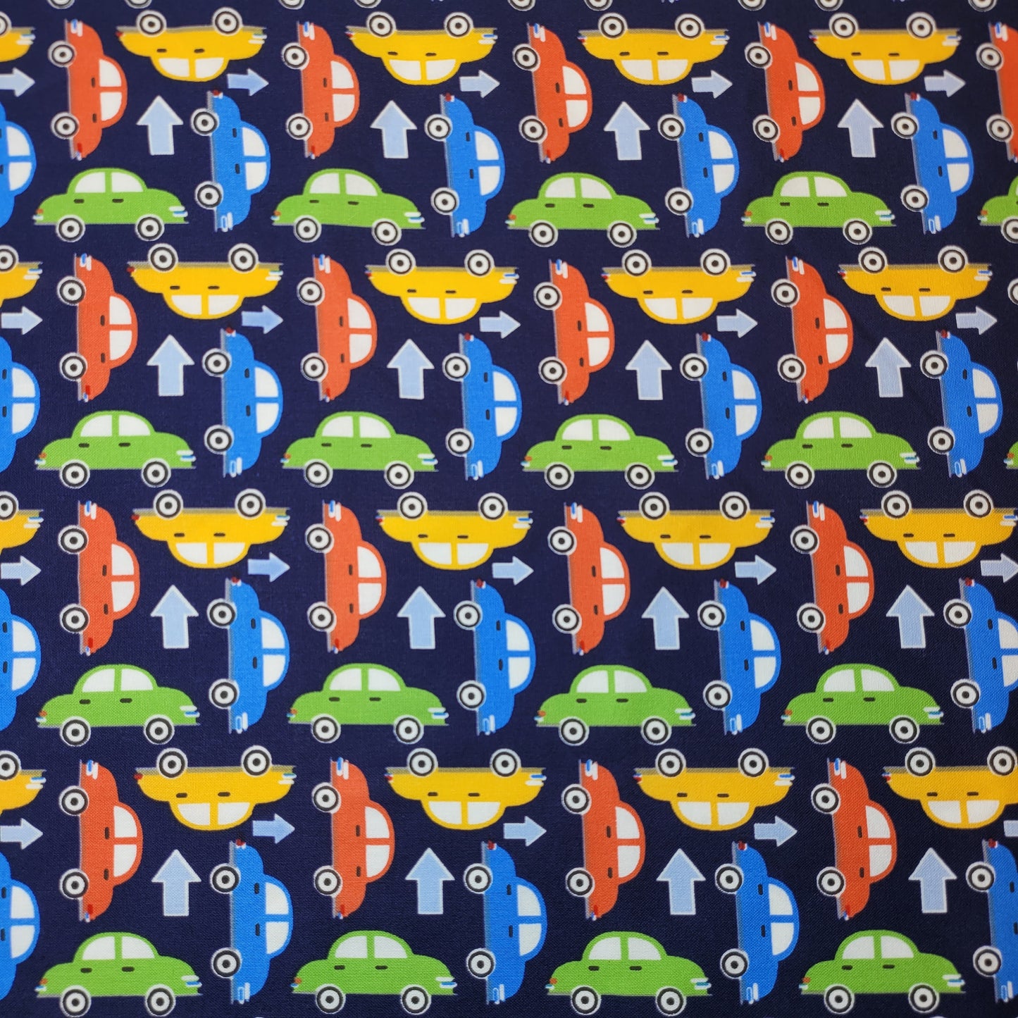 Multi Cars Soft 100% Cotton Floral Fabric for Kids’ Sewing and Quilting – 44" Wide, Perfect for Dresses and Crafts