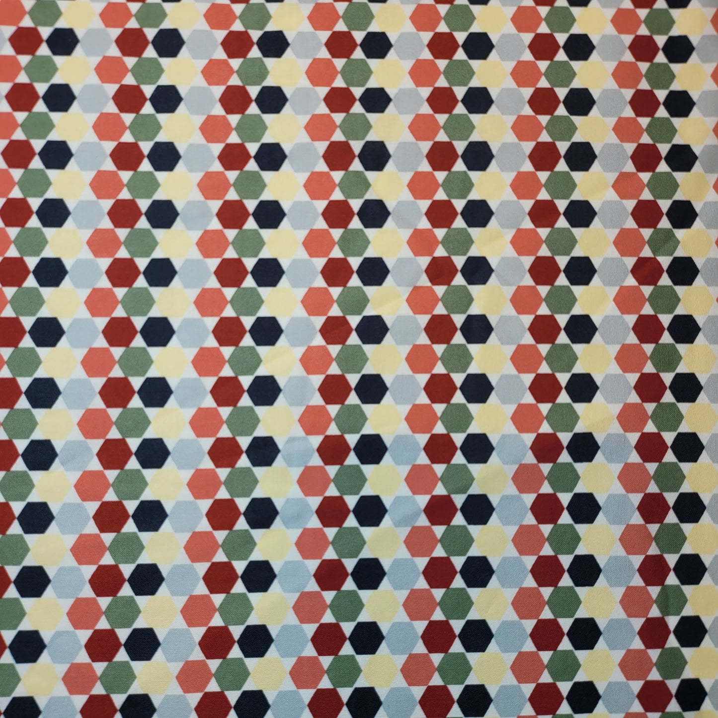 Multi Hexagons #1 Soft 100% Cotton Floral Fabric for Kids’ Sewing and Quilting – 44" Wide, Perfect for Dresses and Crafts