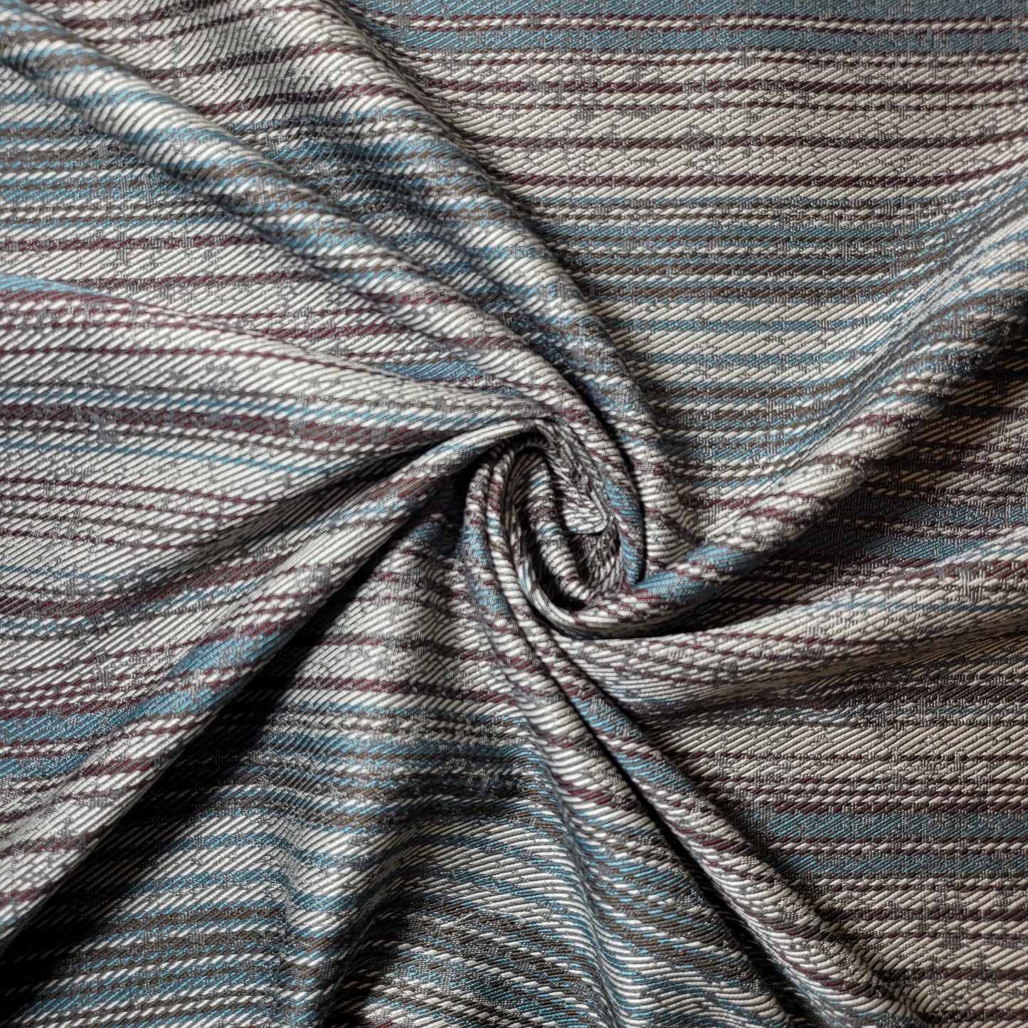 Multi Stripe Tweed Stripe Fabric Medium Weight Curtain Soft Furnishing Fabric 58" By Meter