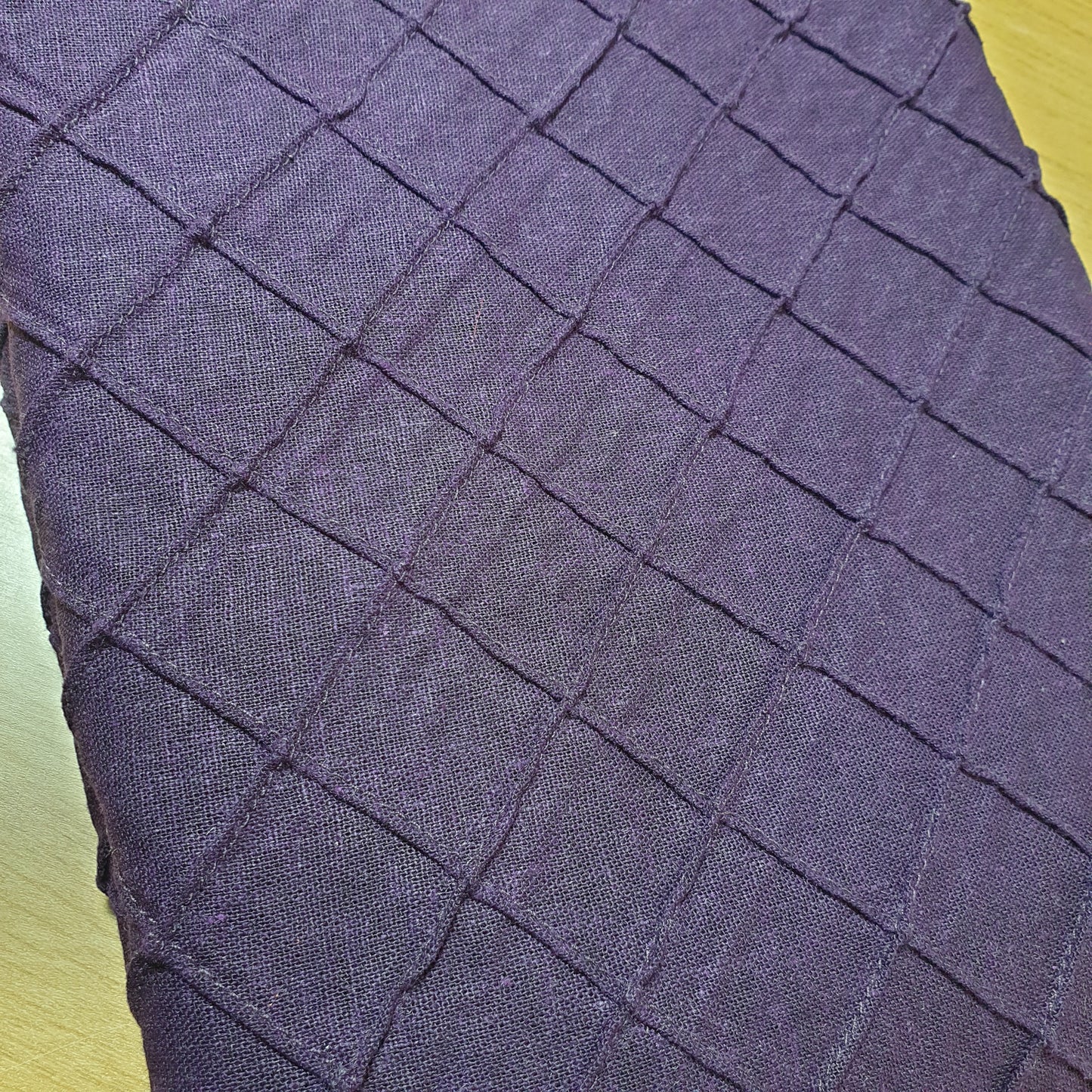 Navy Blue Linen Pin tuck Embroidery Fabric Dress Craft Costume Drape Material 54" Wide By The Meter