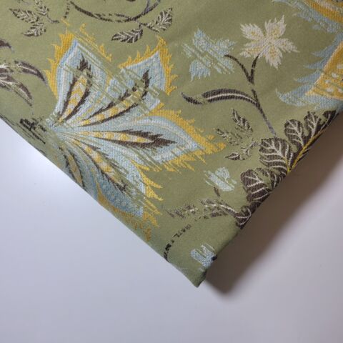 Olive Floral Brocade Medium Weight Curtain & Upholstery Fabrics 58" Wide" by the Meter