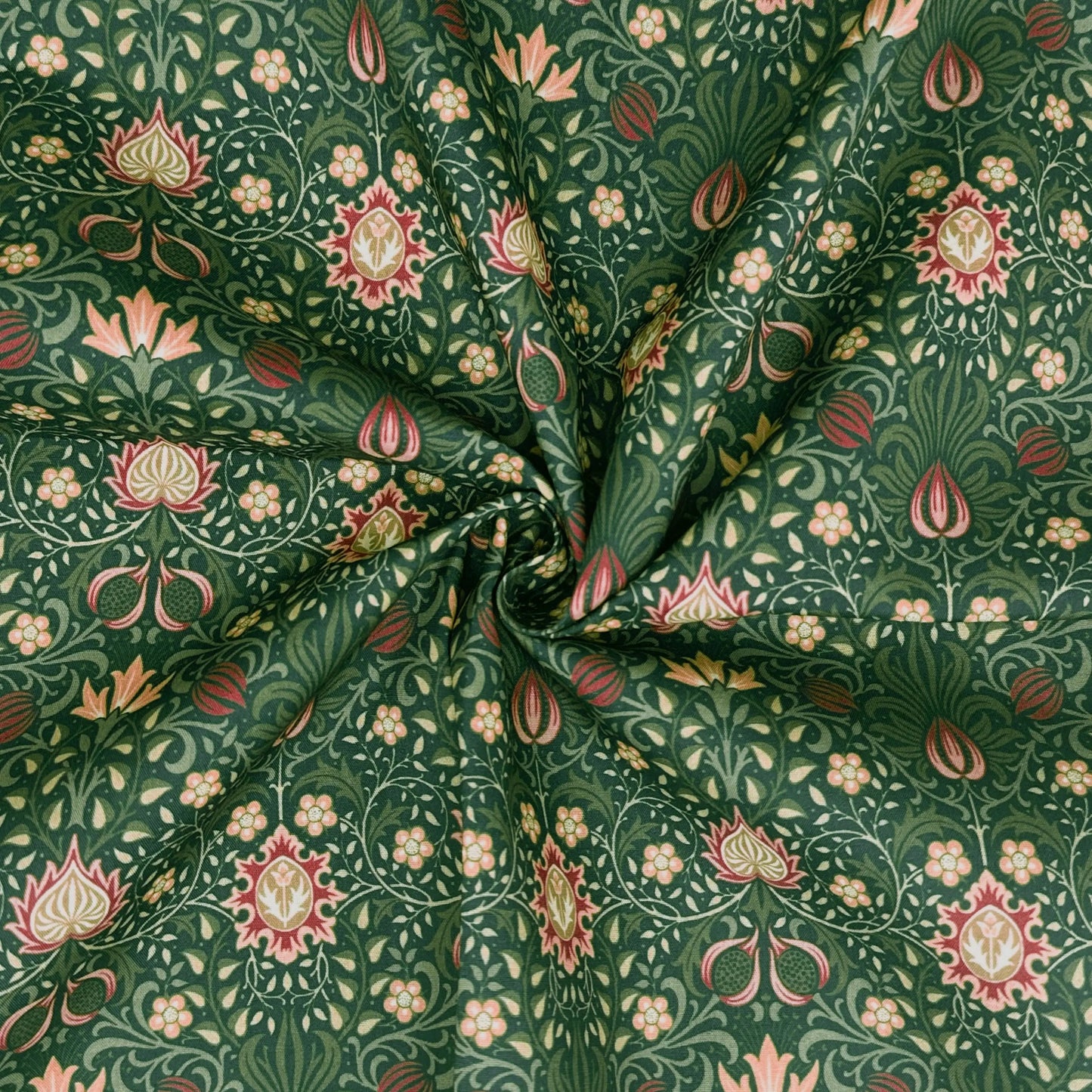 Polycotton Digital Print Fabric | 80% Polyester 20% Cotton 45" (115cm) Wide Lightweight Printed Fabric – Sold by the Meter – Persian Olive (PCD016)