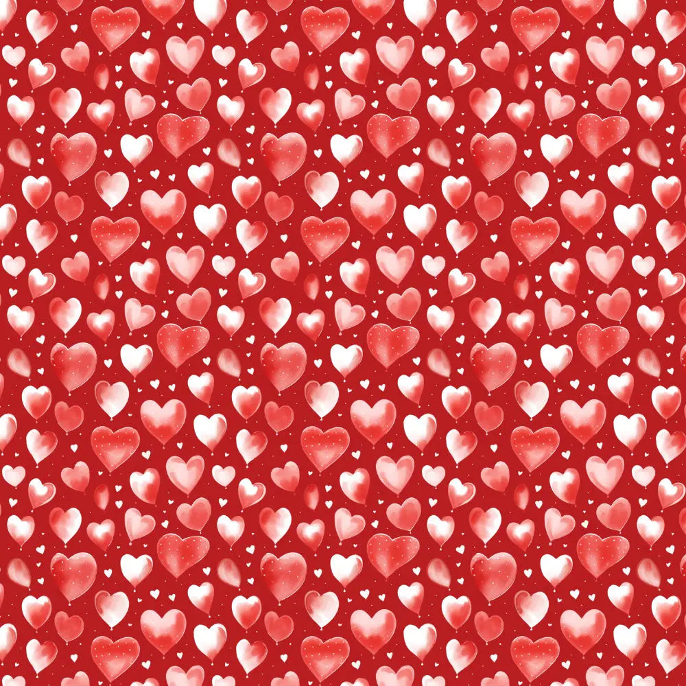 Polycotton Digital Print Fabric | 80% Polyester 20% Cotton 45" (115cm) Wide Lightweight Printed Fabric – Sold by the Meter – Love Hearts (PCD055)