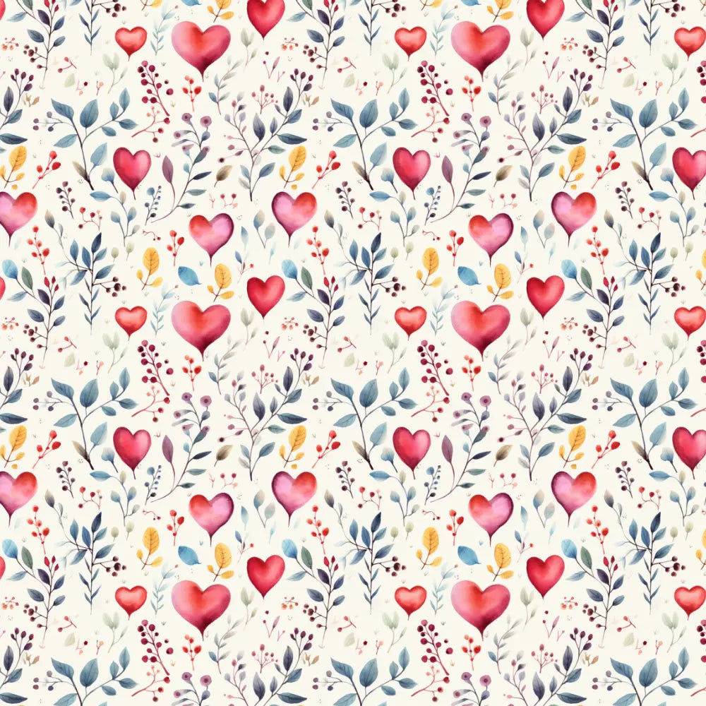 Polycotton Digital Print Fabric | 80% Polyester 20% Cotton 45" (115cm) Wide Lightweight Printed Fabric – Sold by the Meter – Wild Hearts (PCD057)
