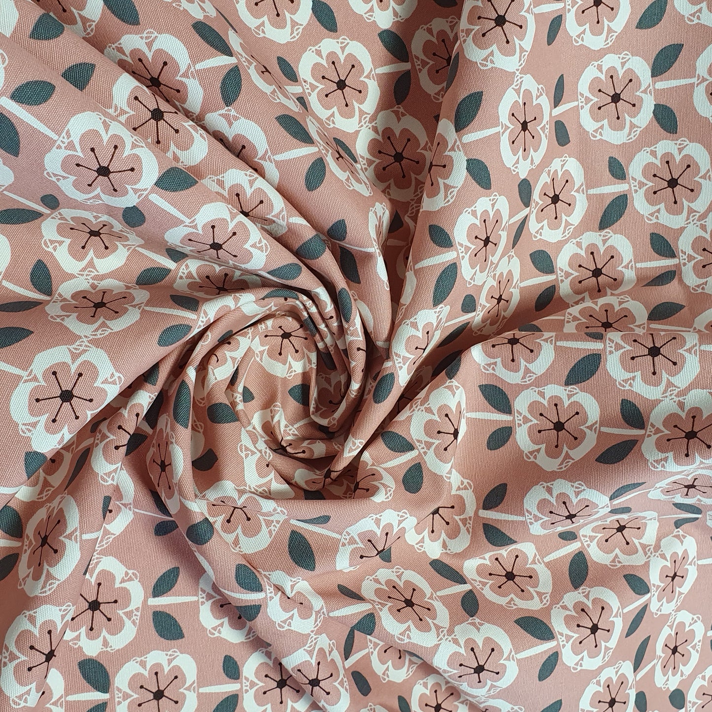 Pink Floral Print 100% Cotton Canvas Material Craft Costume Upholstery Fabric 58" By The Meter